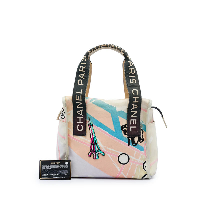 Chanel Canvas Eiffel Tower Handbag Bag