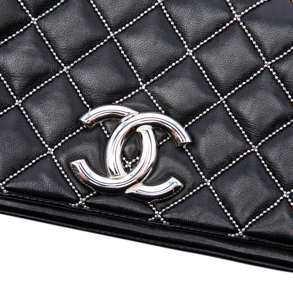 Chanel Mini CC Quilted Lambskin Beaded Full Flap Bag