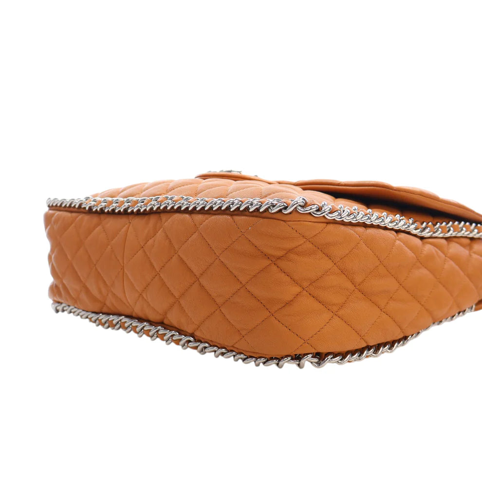 Chanel Maxi Quilted Washed Lambskin Chain Around Flap Bag