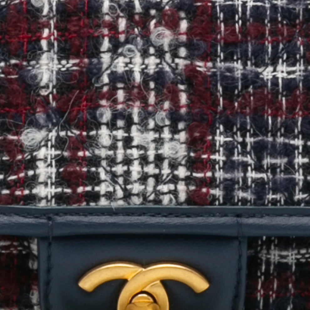 Chanel Small Tweed School Memory Top Handle Flap Bag
