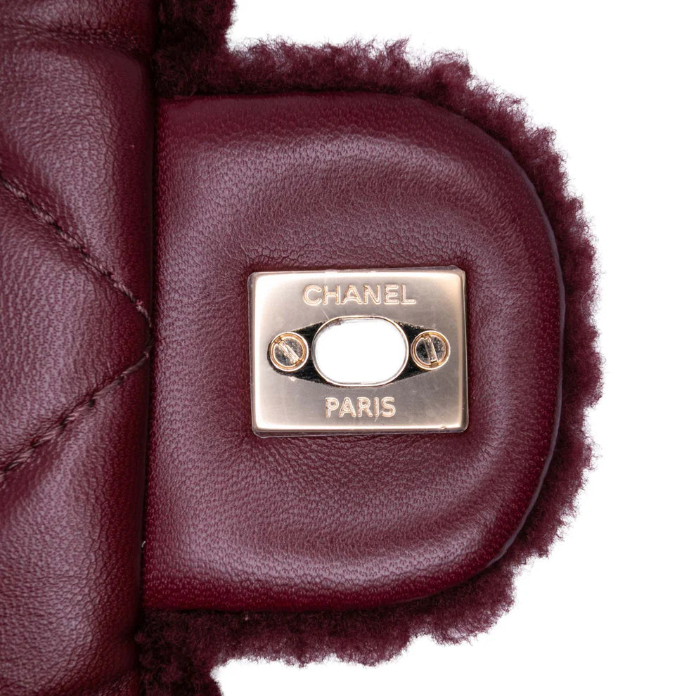 Chanel Medium Tricolor CC Quilted Shearling Single Flap Bag