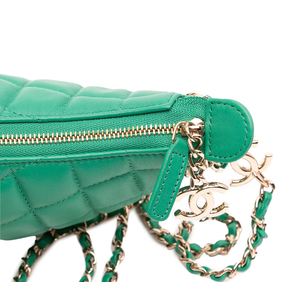 Chanel Small Quilted Lambskin Chain Around Hook Hobo Bag