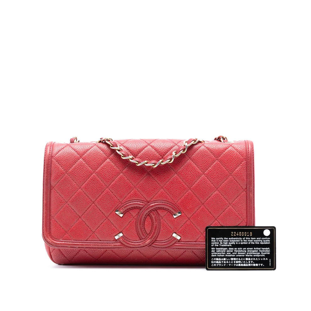 Chanel Medium Caviar CC Filigree Flap Bag