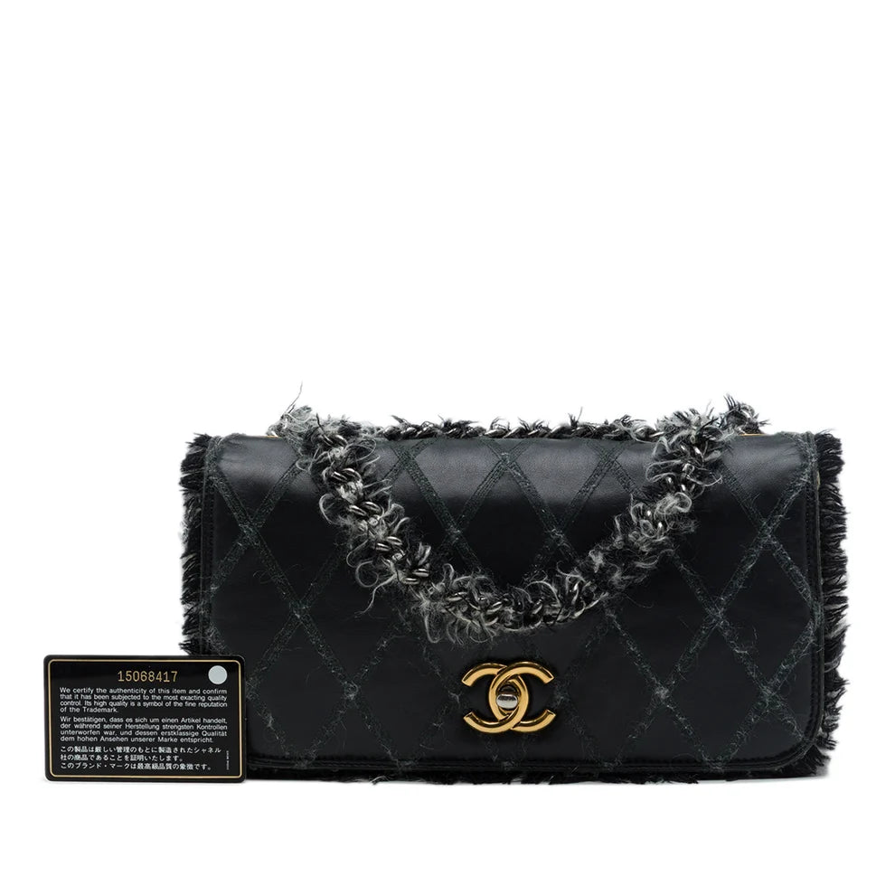 Chanel CC Quilted Lambskin Tweedy Flap Bag
