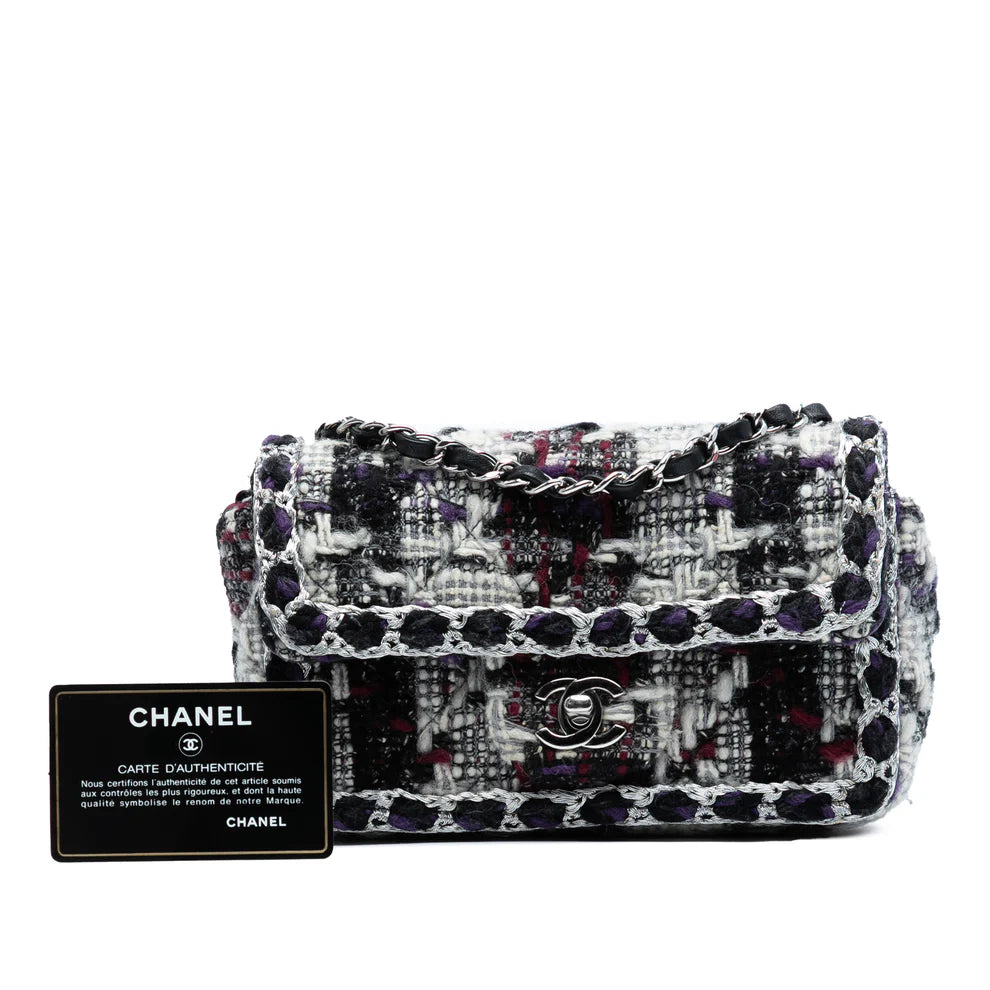 Chanel Mini Rectangular Quilted Tweed Single Flap Bag
