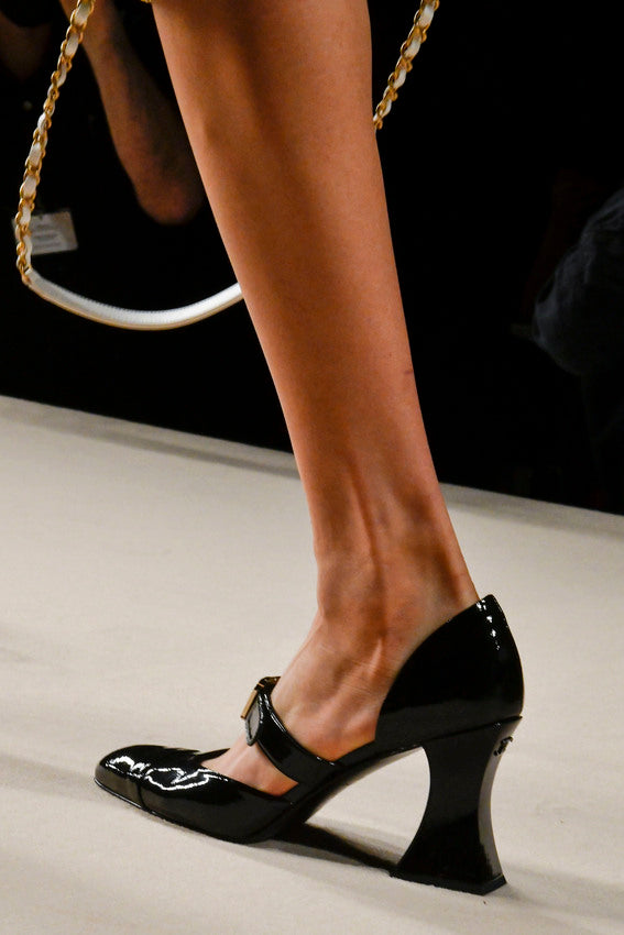 Chanel Buckled D'Orsay Pumps Sculpted Comma Heels