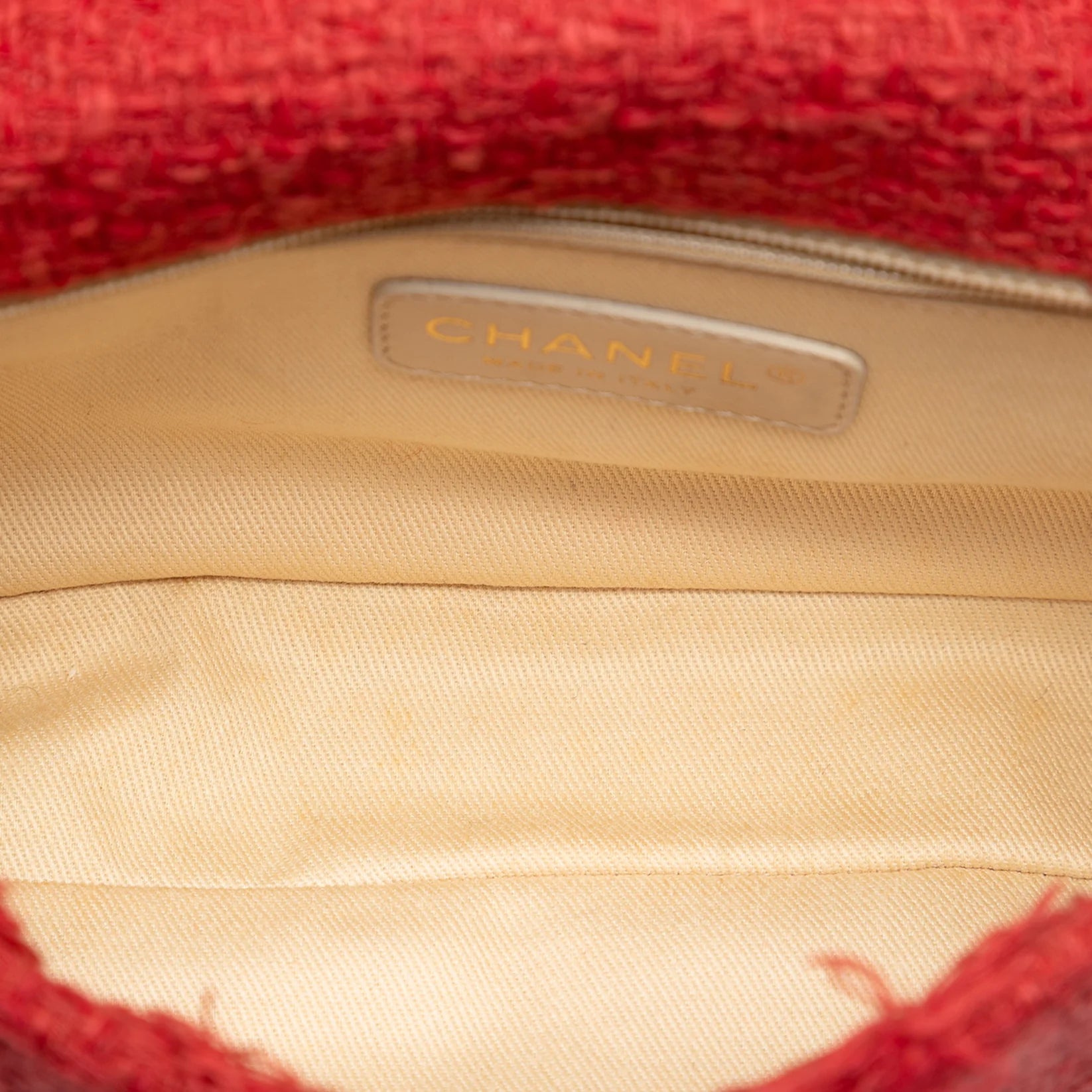 Chanel Medium Diamond Stitch Nature Tweed Bag Orange