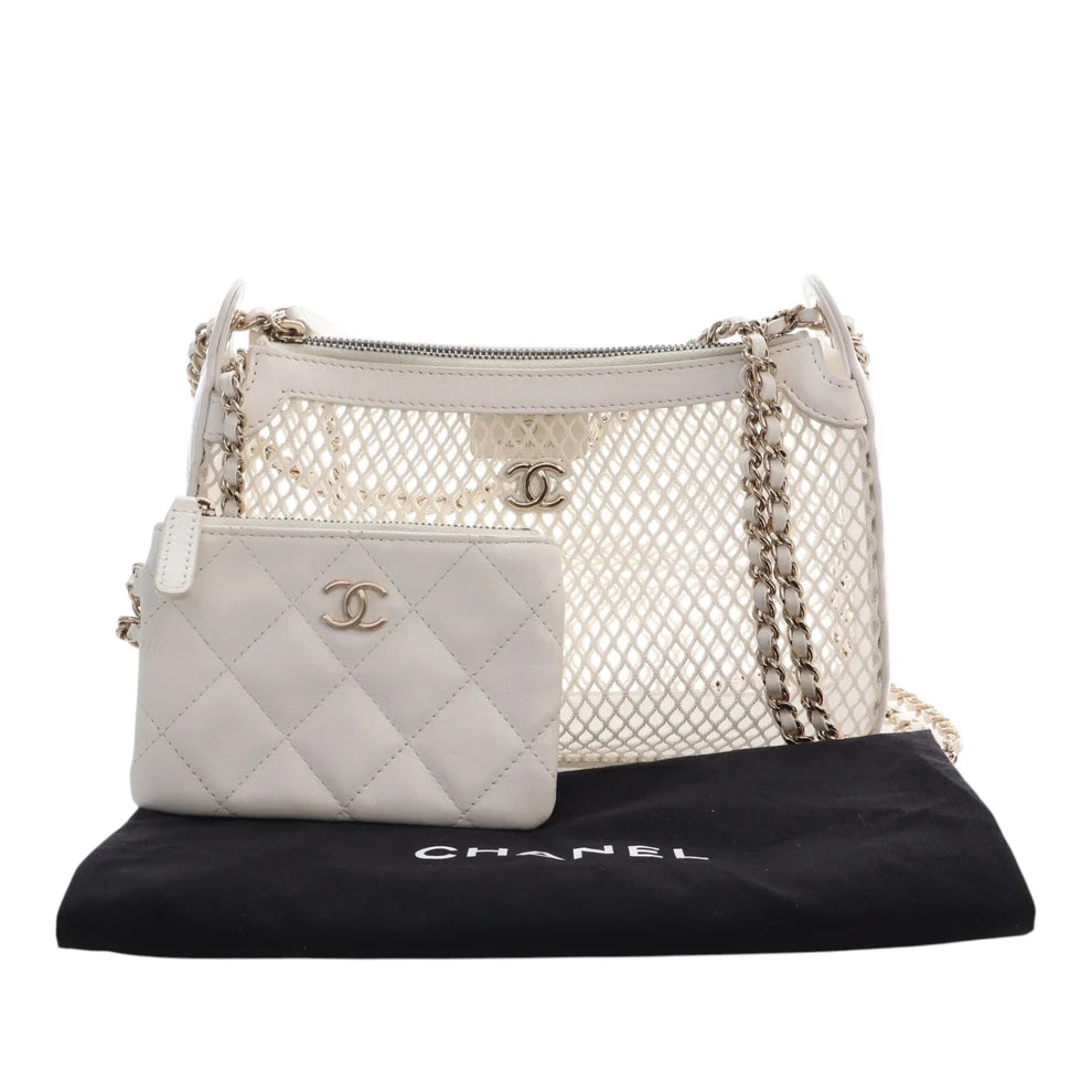 Chanel CC Mesh and Shiny Lambskin Clutch with Chain Bag