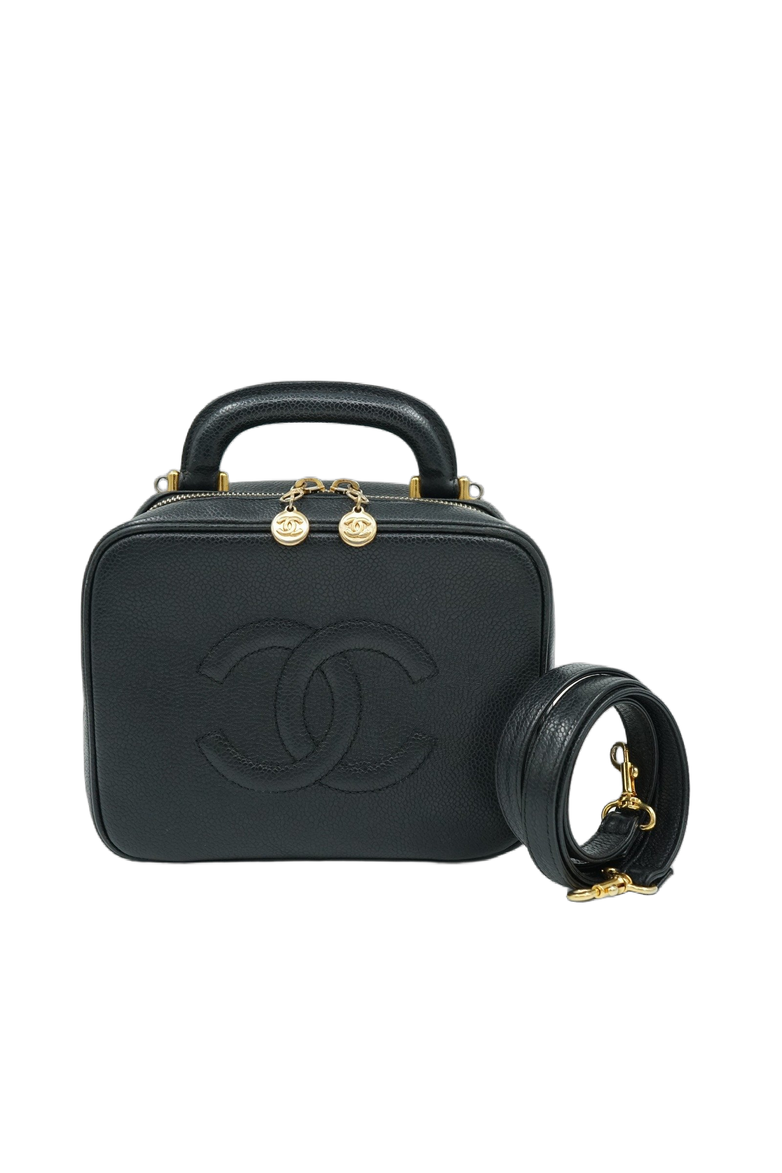 Chanel CC Embossed Vanity Box With Strap