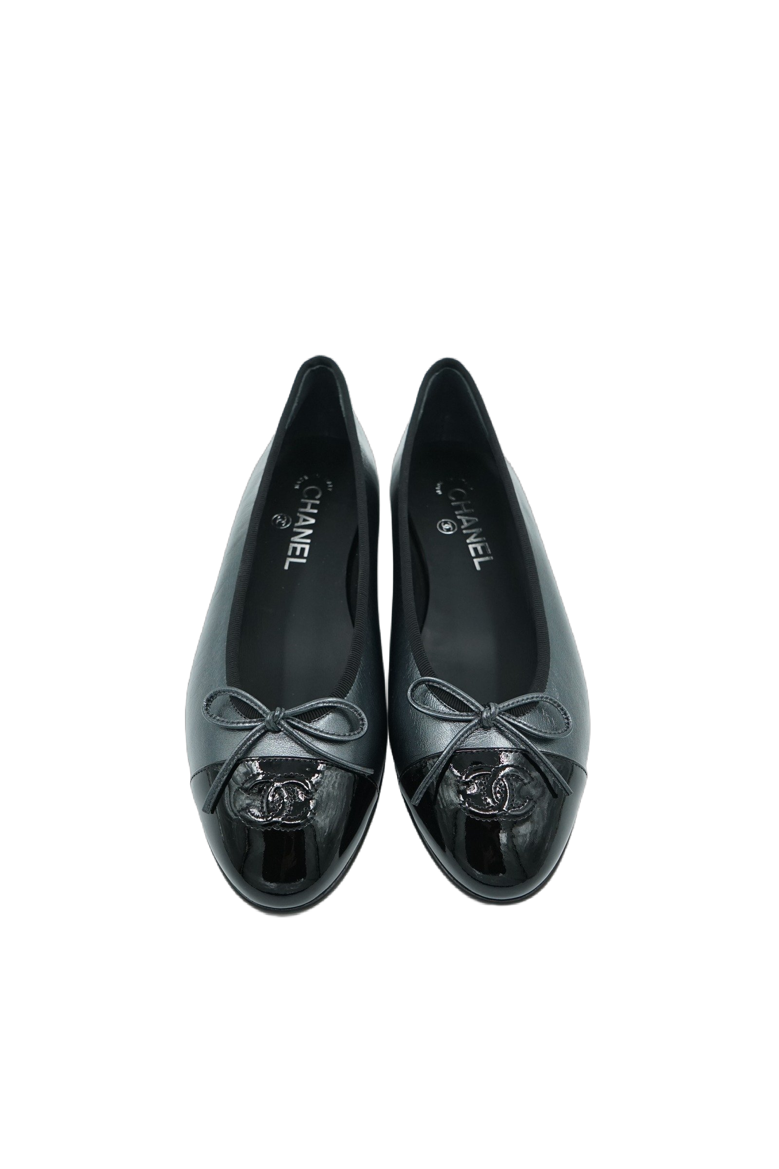Chanel Logo Cap Toe Ballet Flats