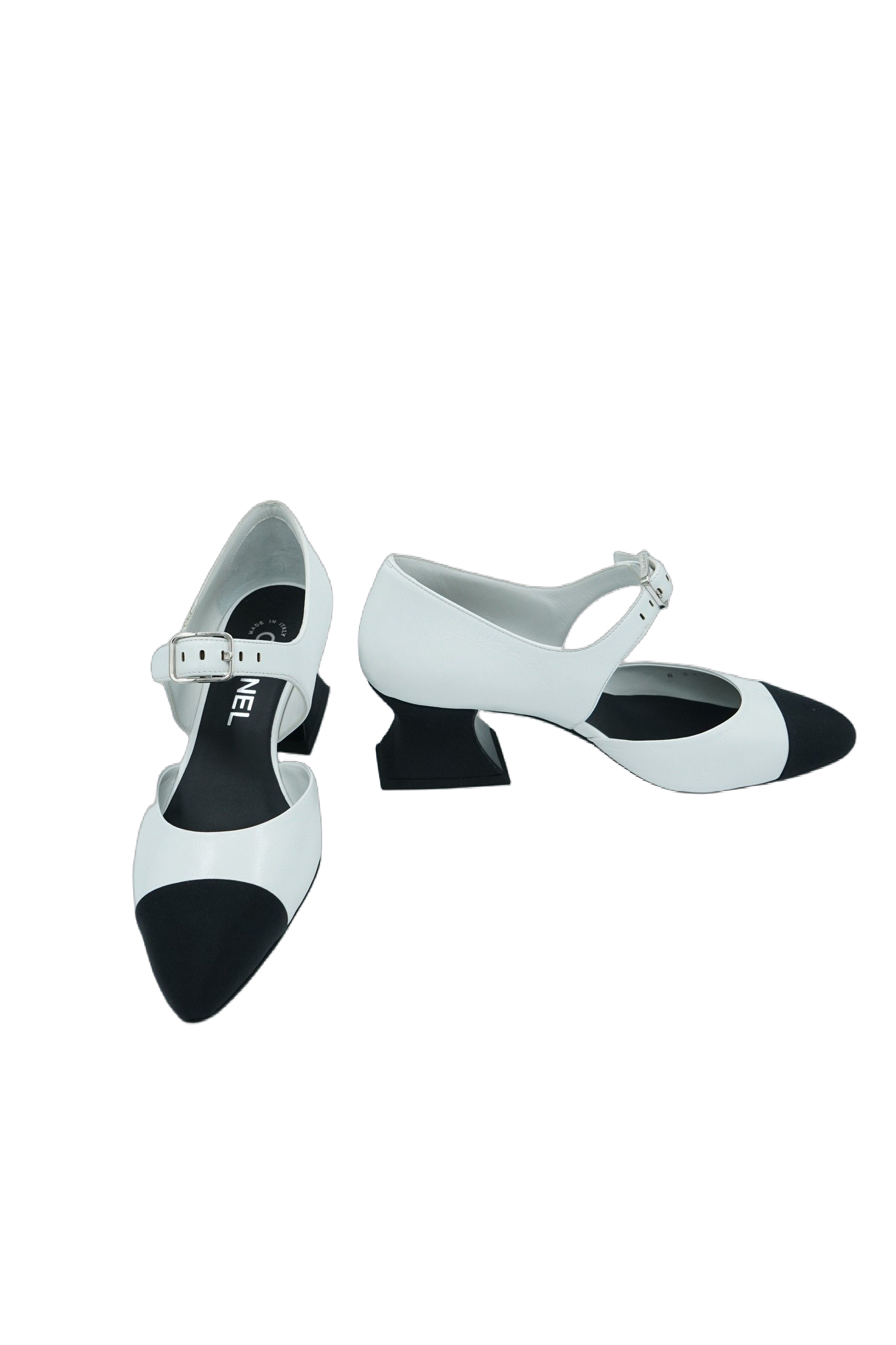 Chanel Buckled D'Orsay Pumps Sculpted Comma Heels