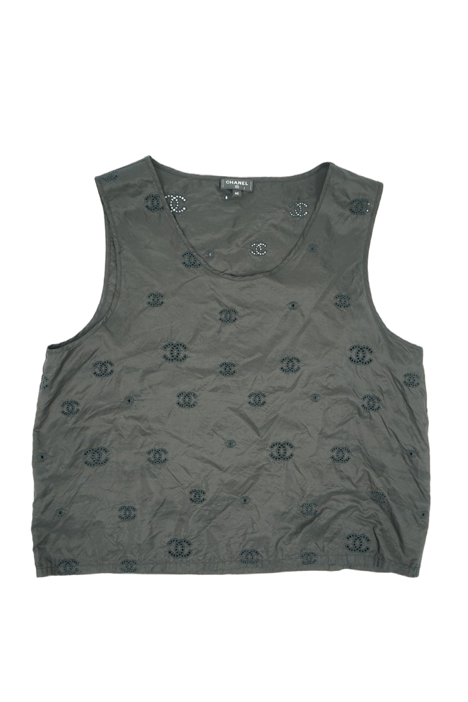 Chanel Logo Silk Top