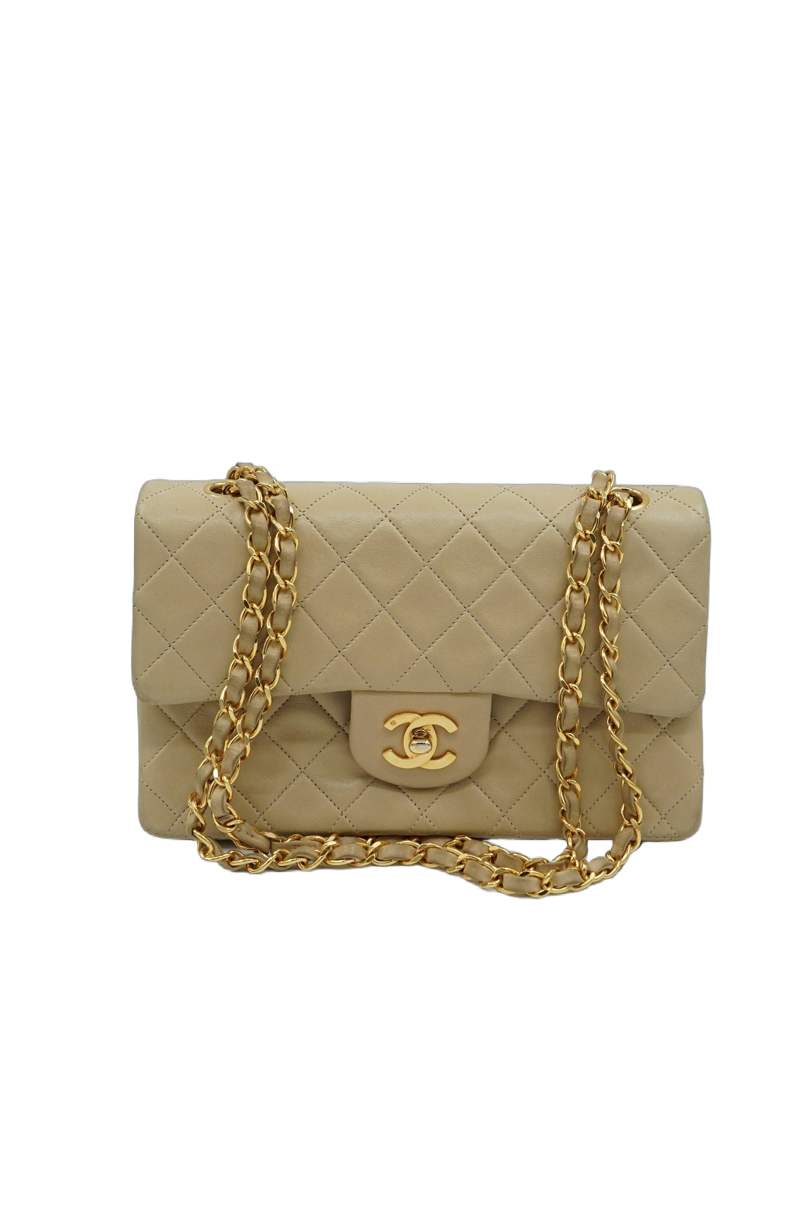 Chanel Double Flap Bag Small Beige