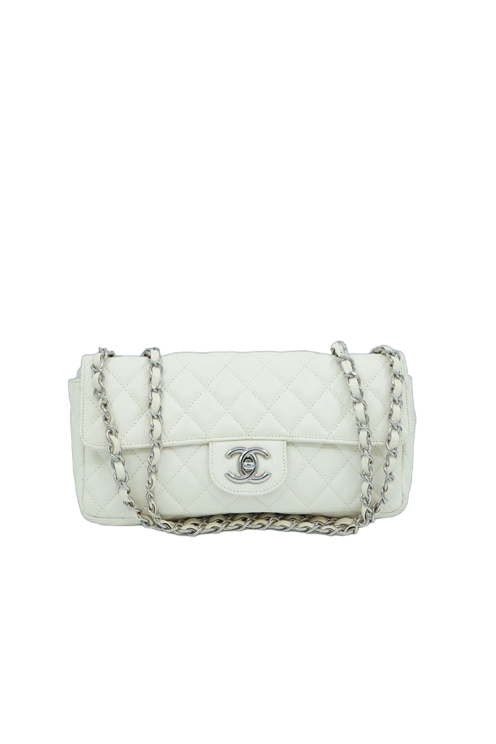 Chanel East West White Caviar Leather