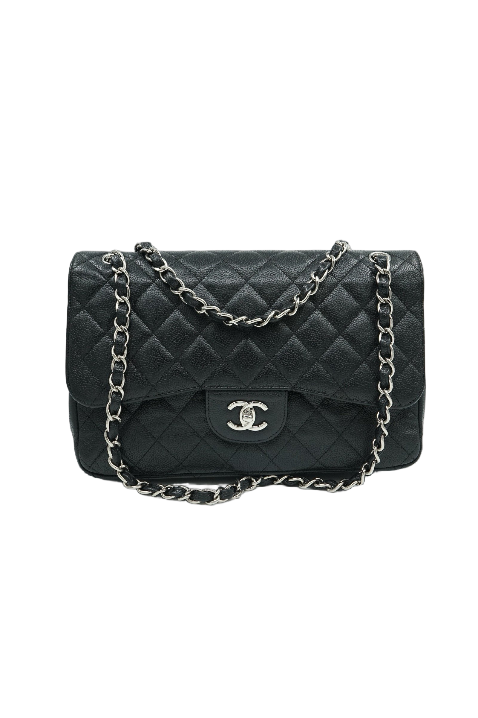 Chanel Jumbo Double Flap Bag Caviar Leather Black