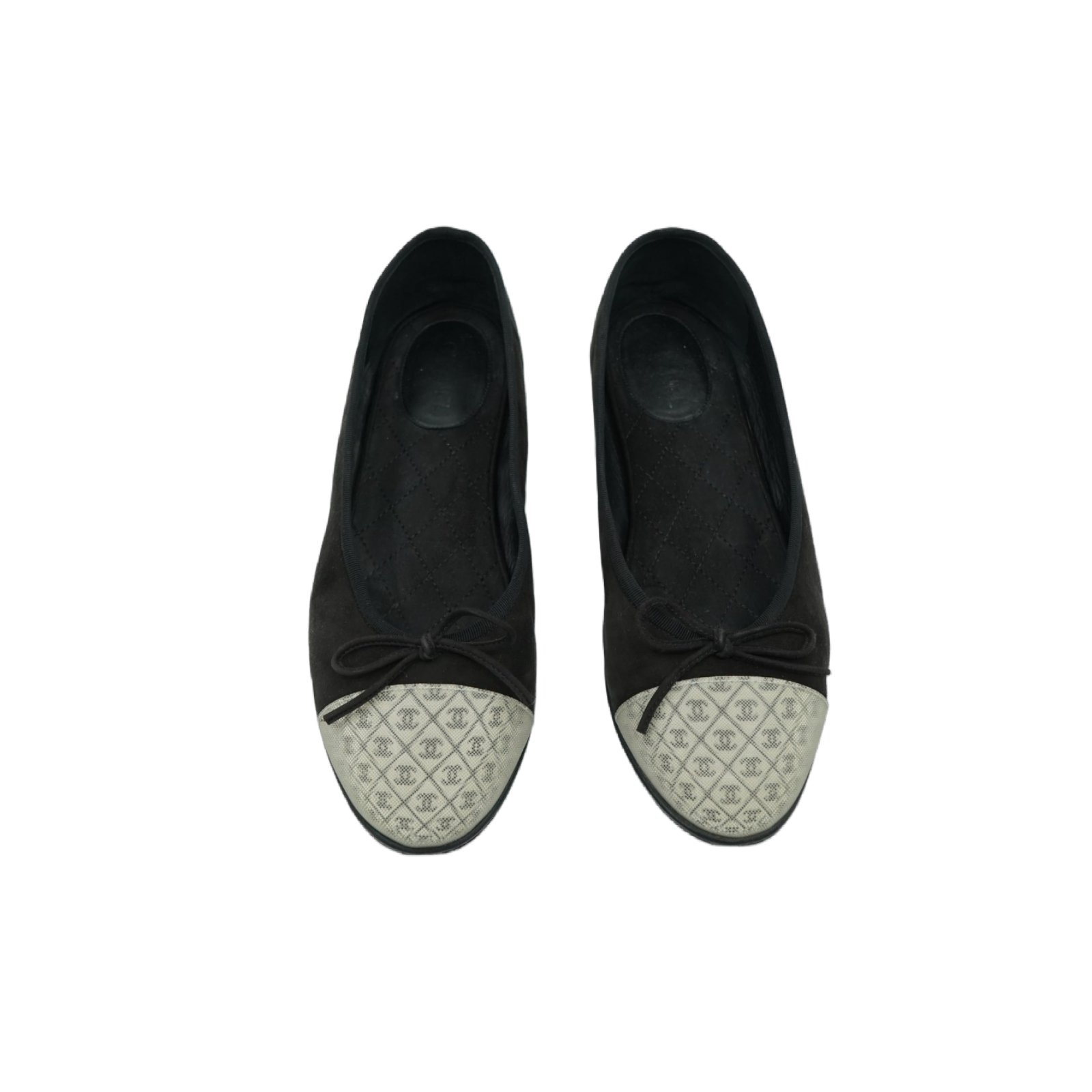 Chanel Suede Hologram Cap Toe Ballet Flats