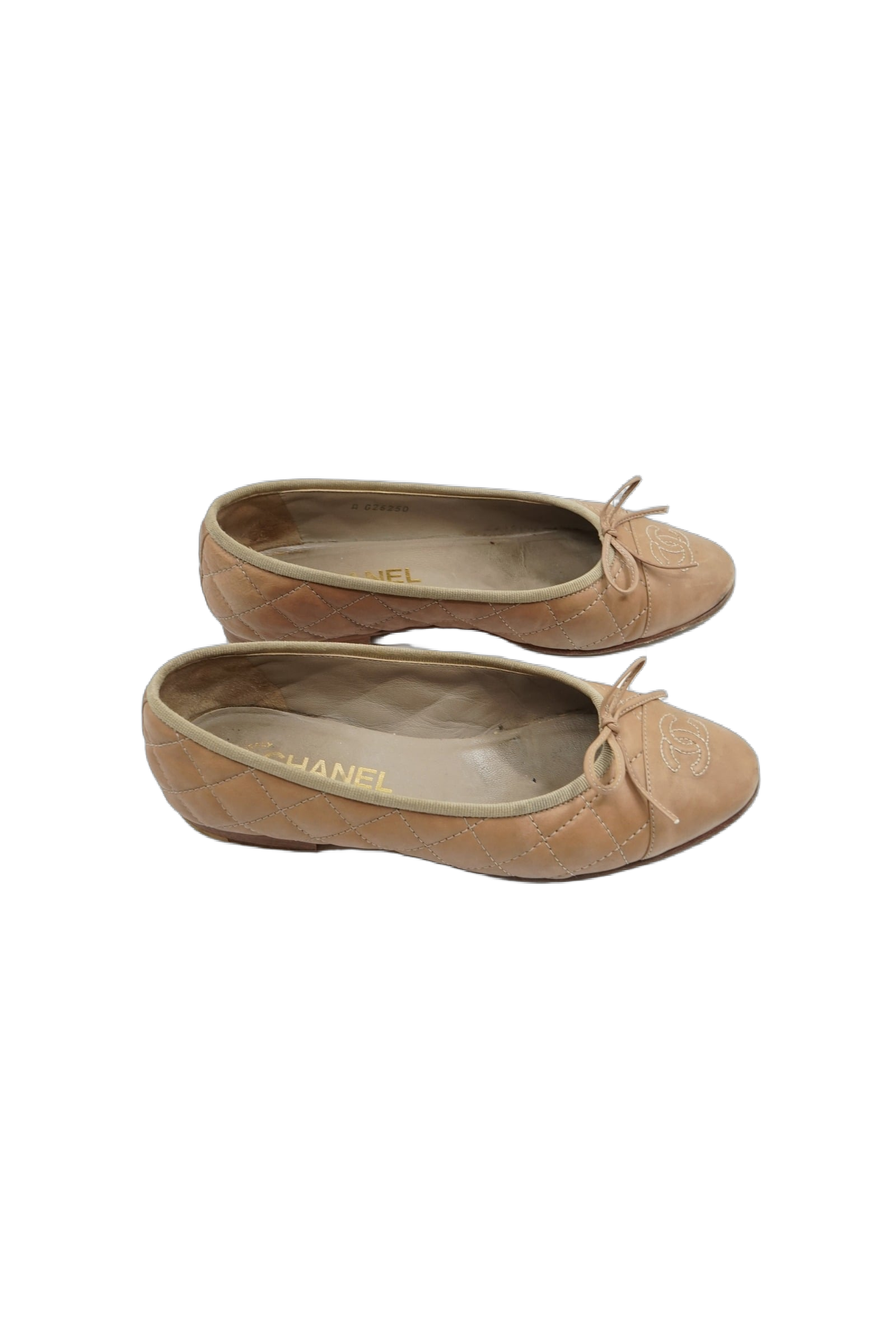 Chanel Quilted Ballet Flats Brown