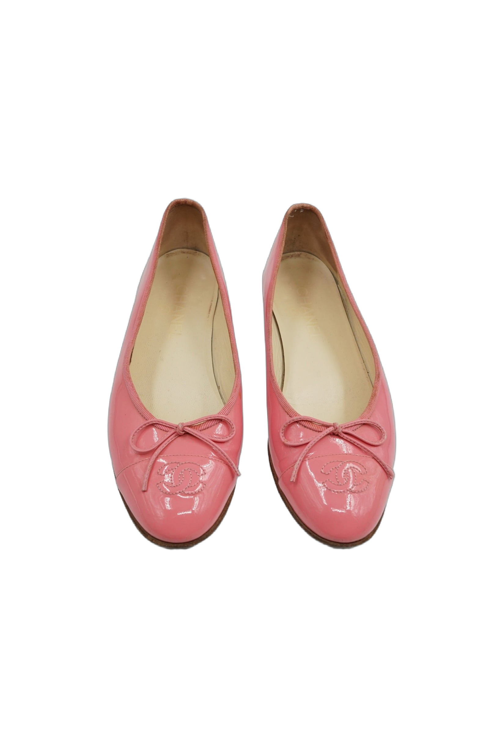 Chanel Patent Leather Ballerina Flats Pink