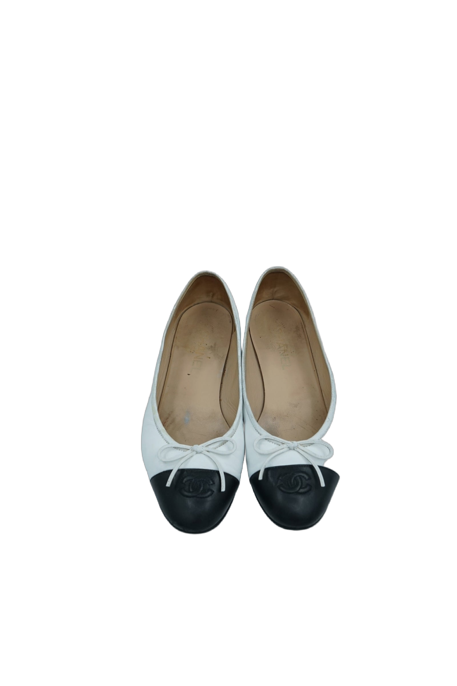 Chanel Ballet Flats White Black