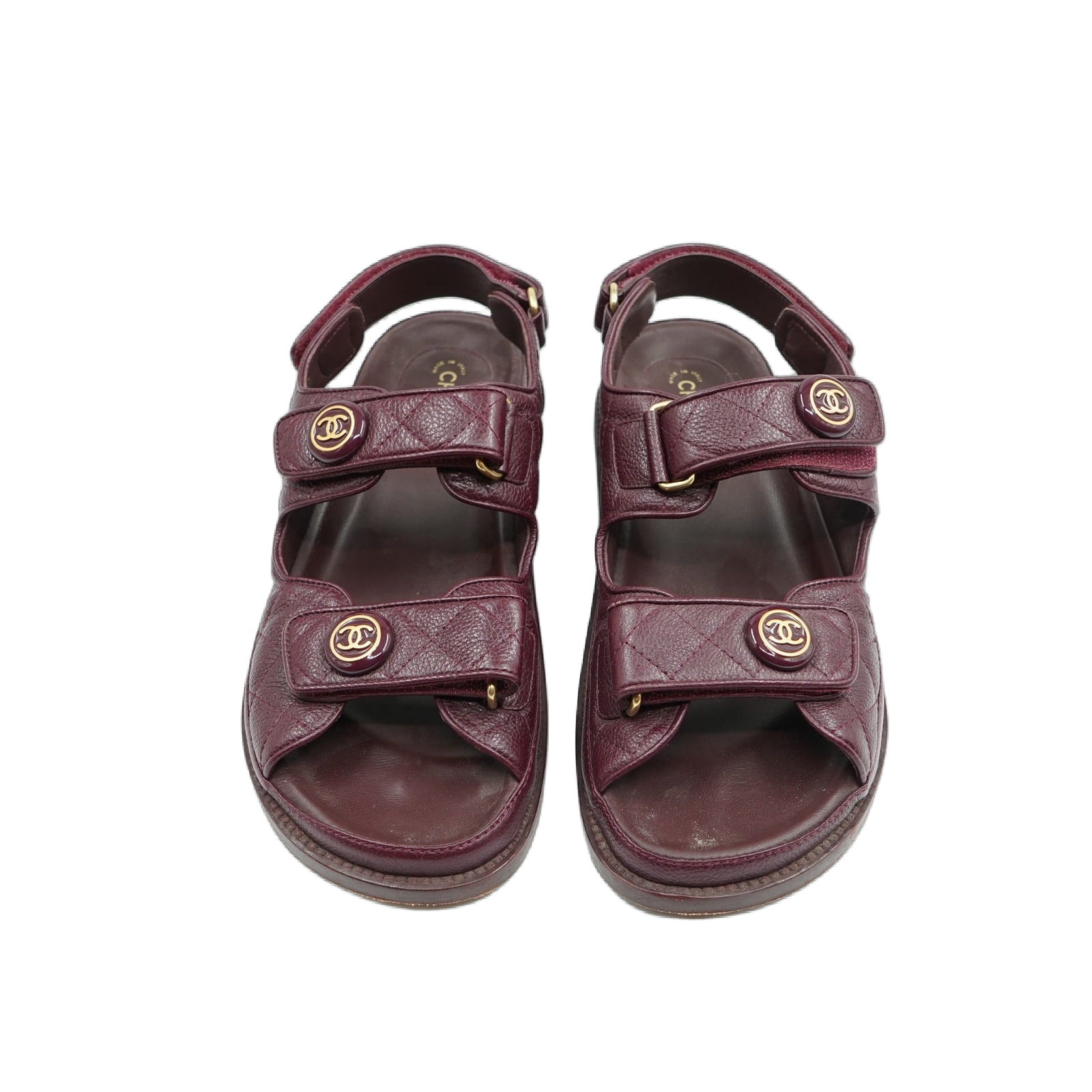 Chanel Caviar Leather Quilted Dad Sandals