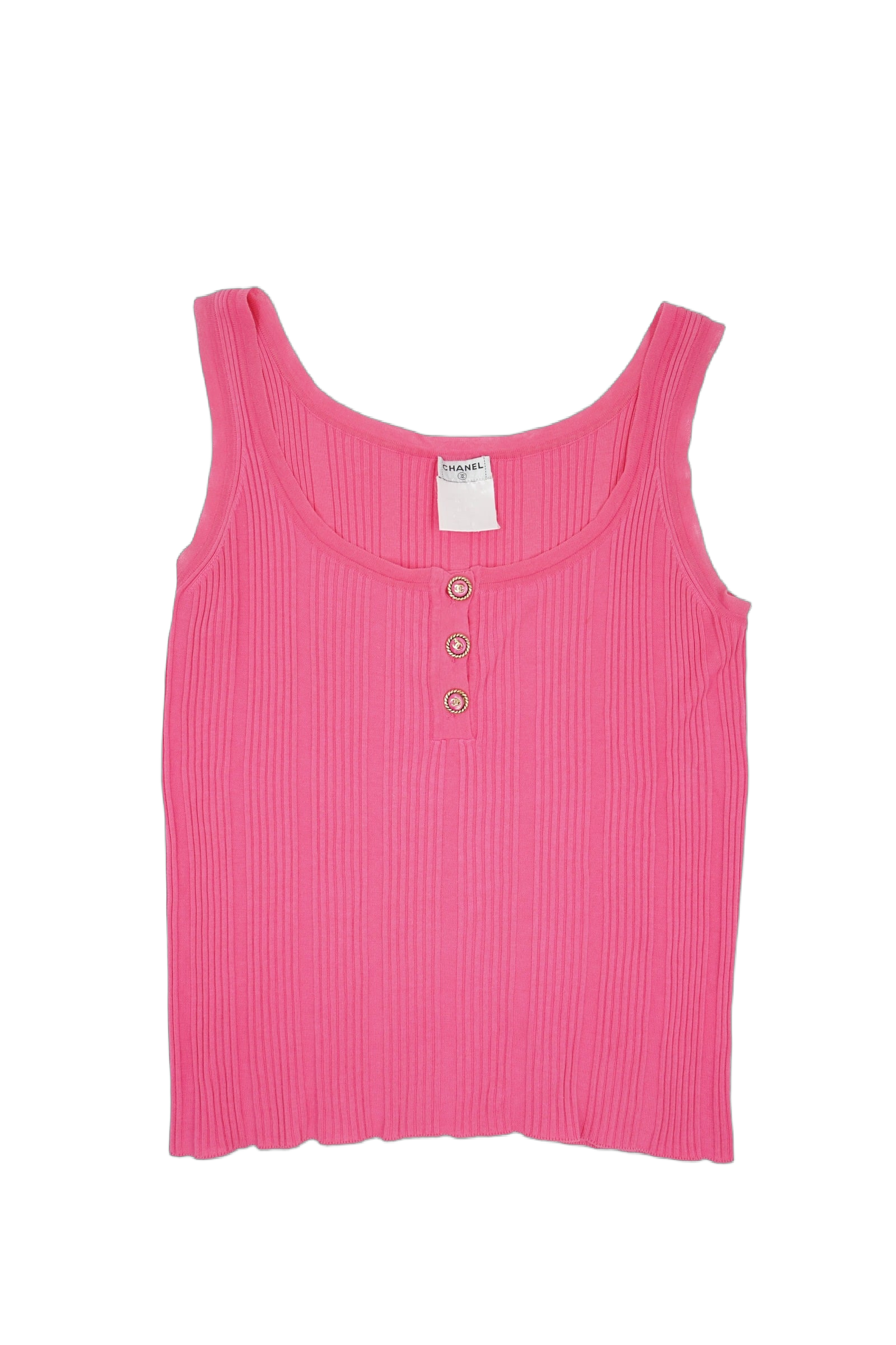 Chanel 2007 Pink Logo Button Top