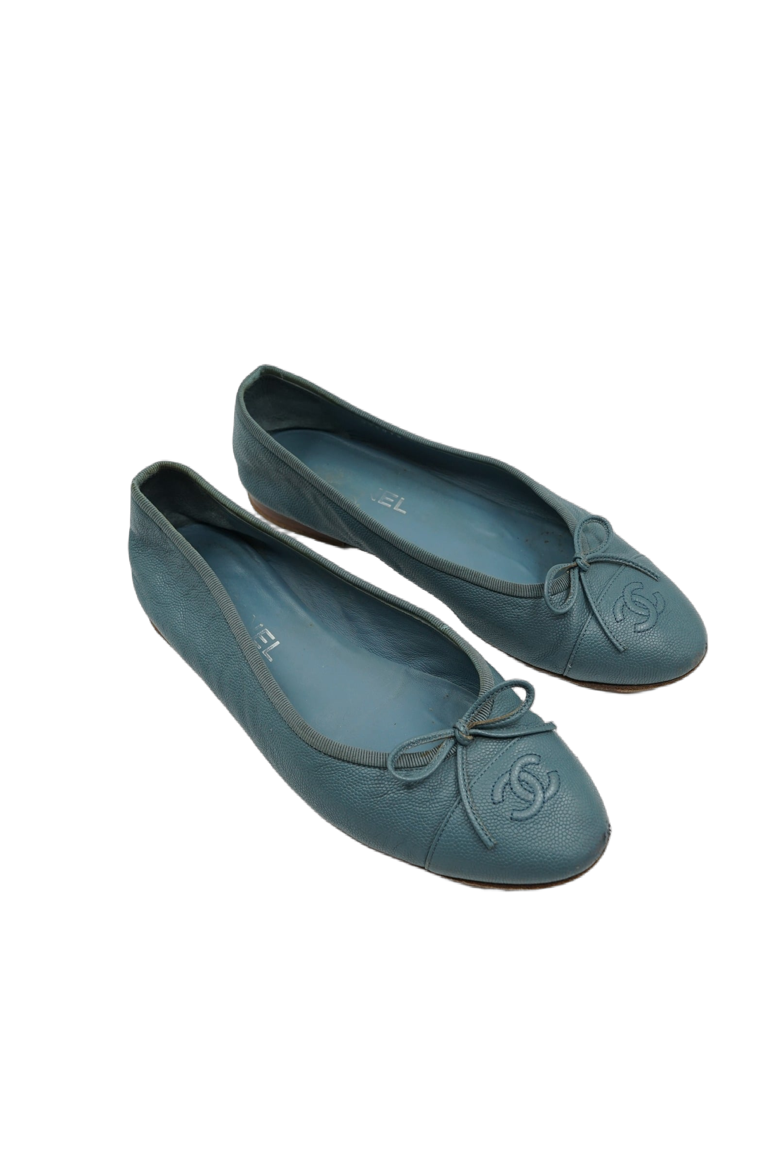 Chanel Ballet Flat Caviar Leather Blue