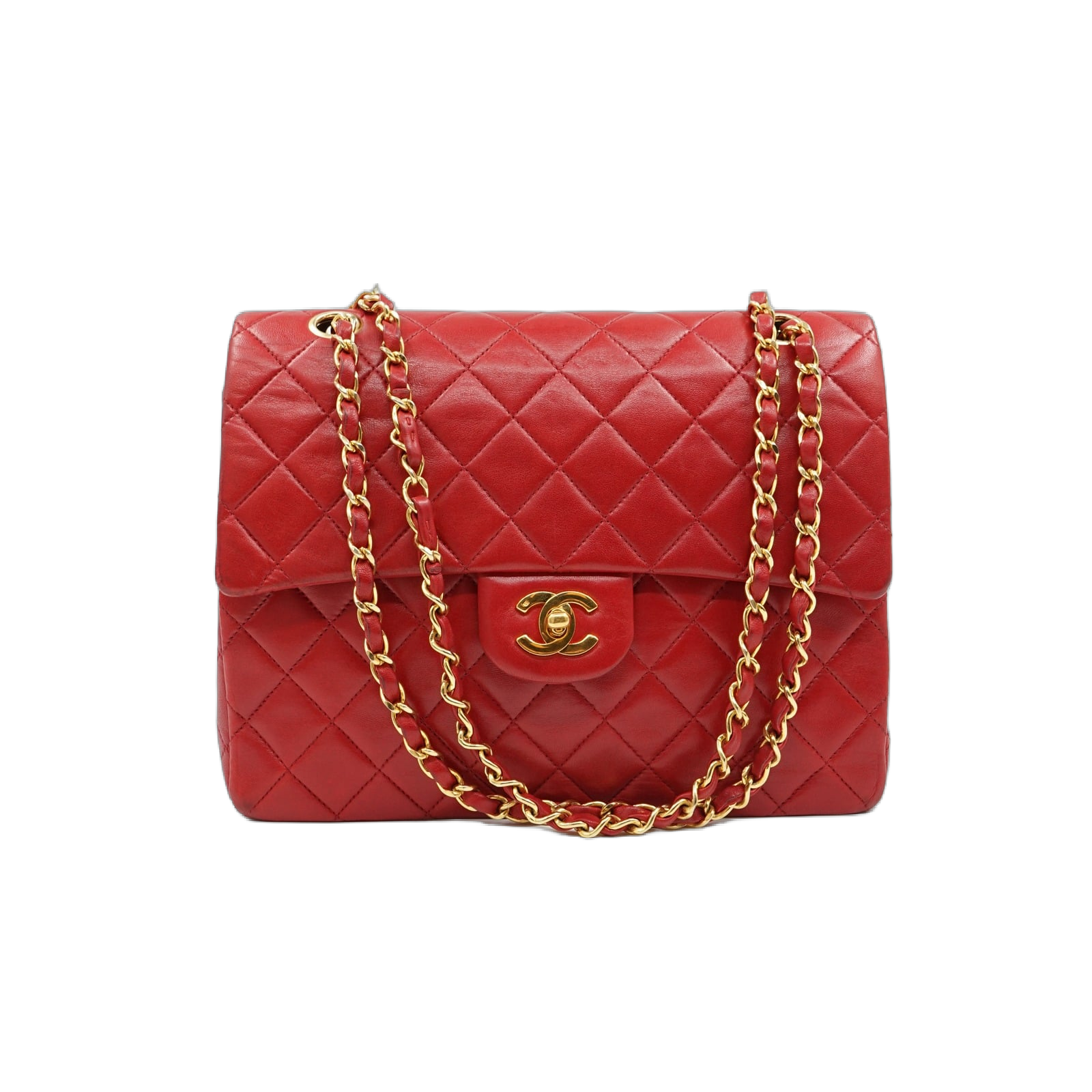 Chanel Medium Tall Double Flap Bag Red