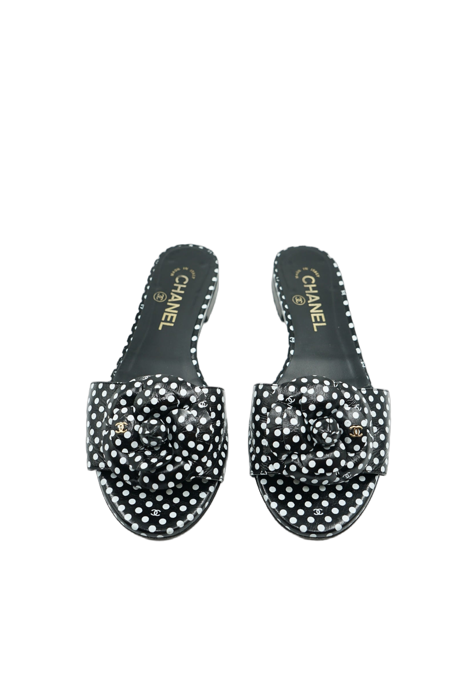 Chanel Camellia Logo Dot Flats