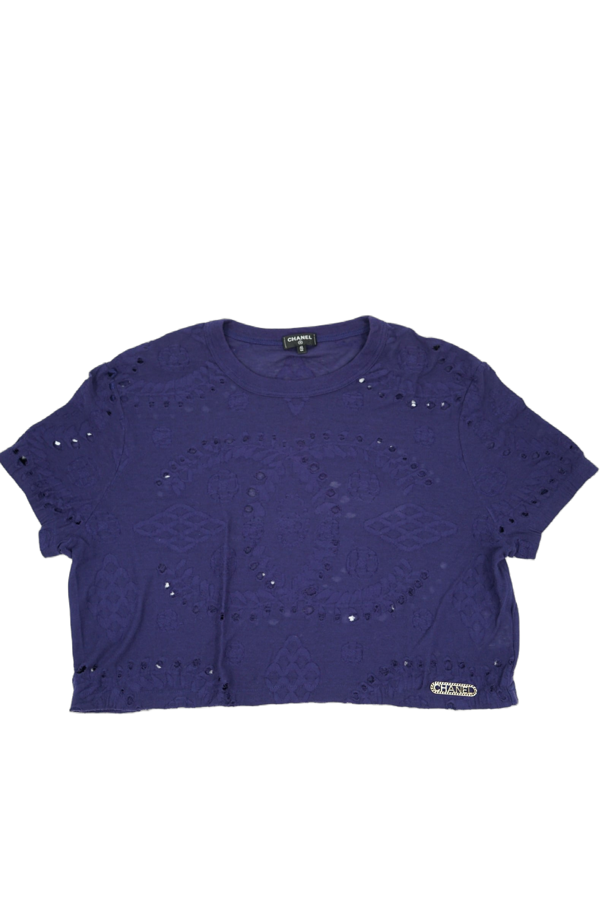 Chanel Perforated Crop Top Purple