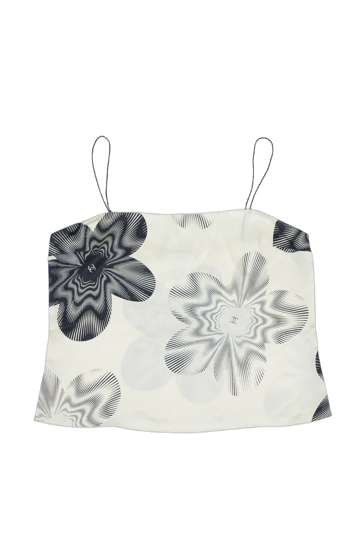 Chanel Silk Cruise 2001 Logo Print Top