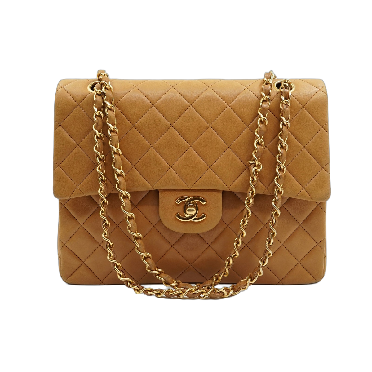 Chanel Medium Tall Double Flap Bag Brown
