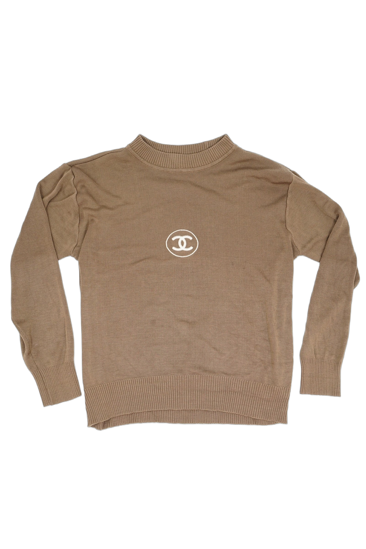 Chanel logo Knit Sweater Brown