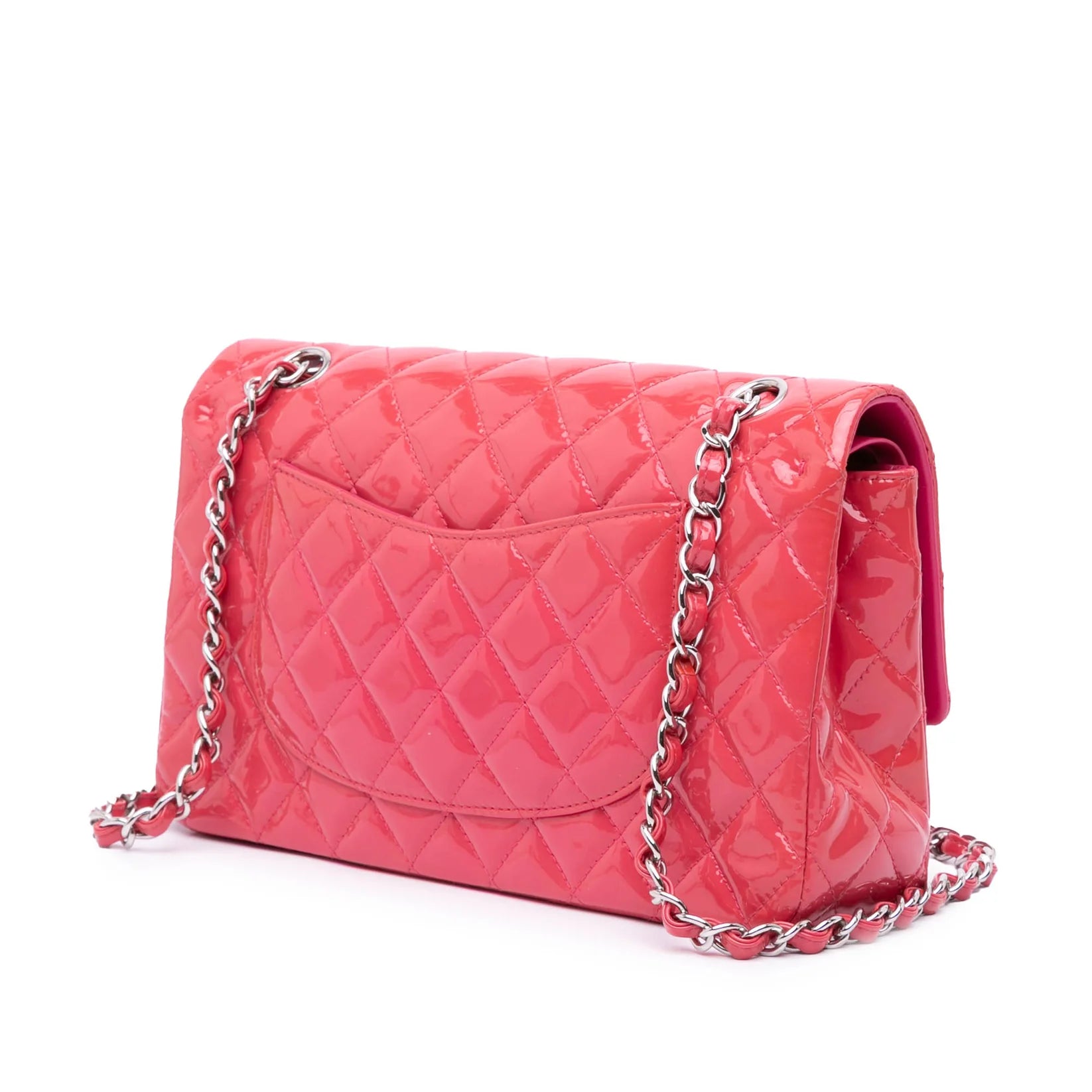 Chanel Medium Double Flap Patent Pink