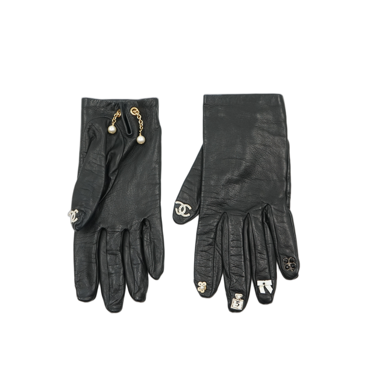 Chanel Embellished Finger Gloves