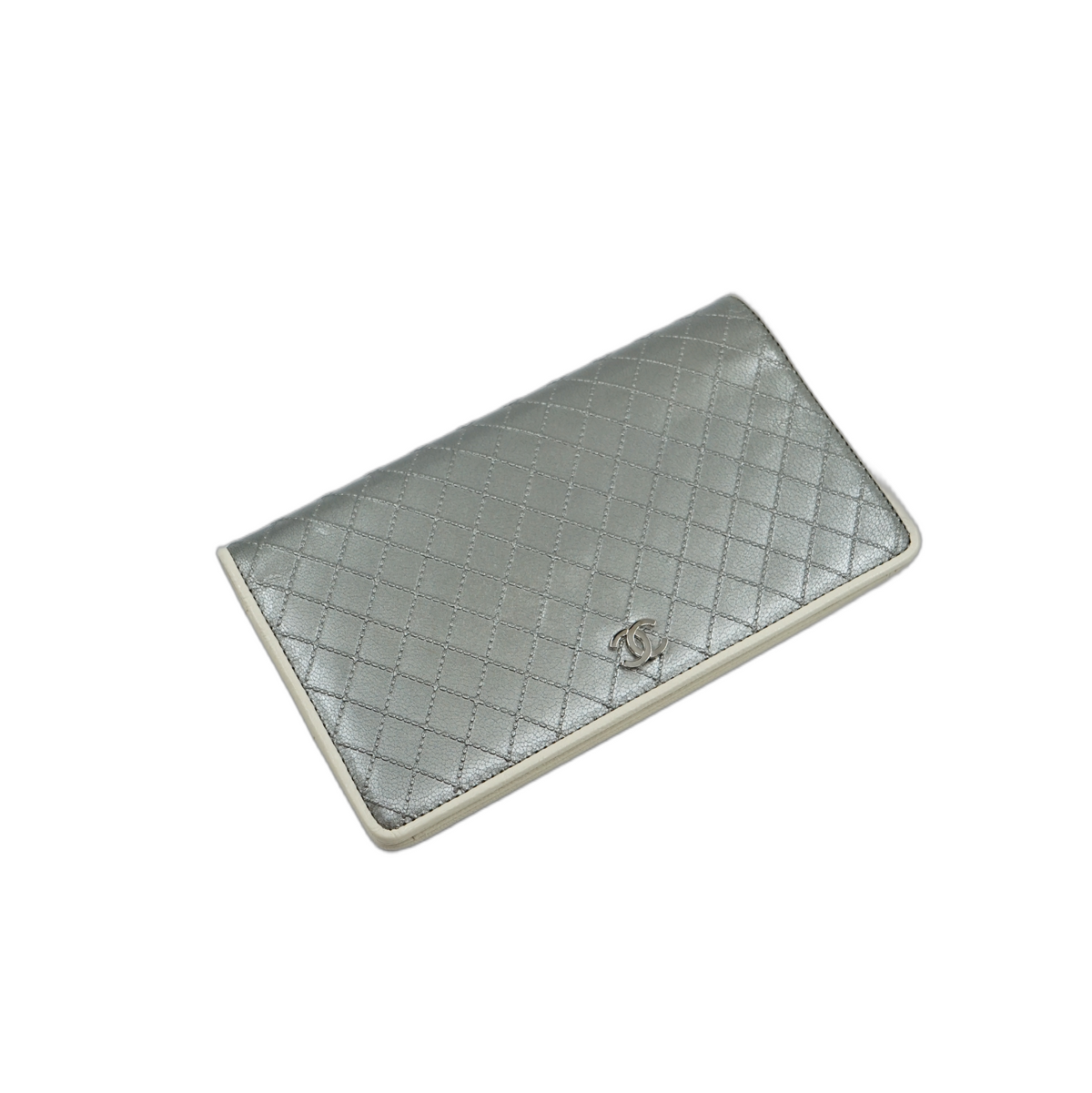 Chanel Fold Wallet Silver