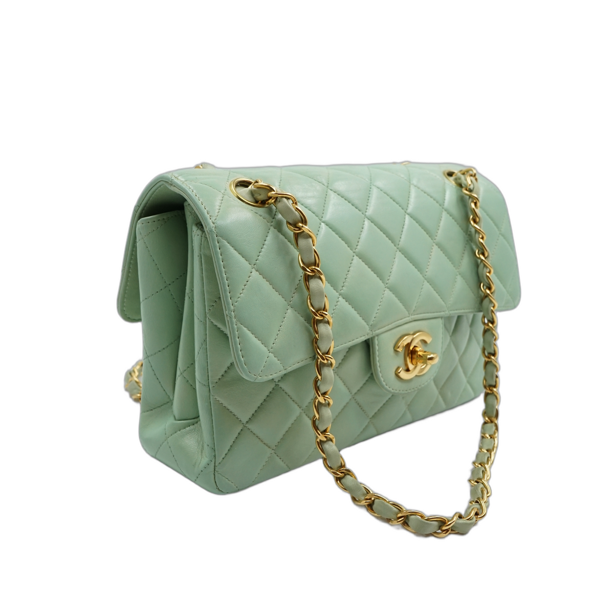 Chanel Small Double Sided Flap Bag Sage Green