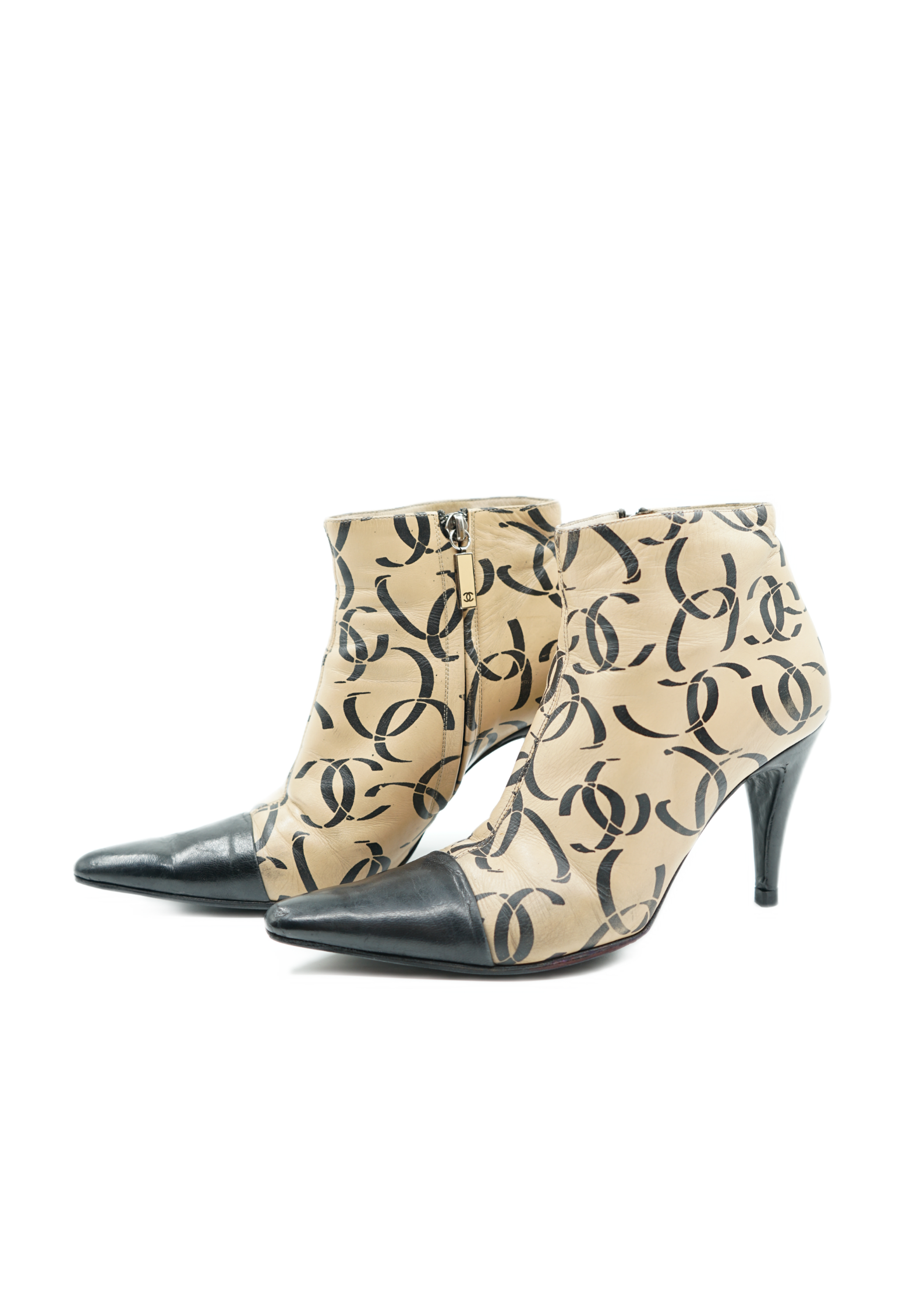 Chanel FW 2000 Logo Heeled Boots