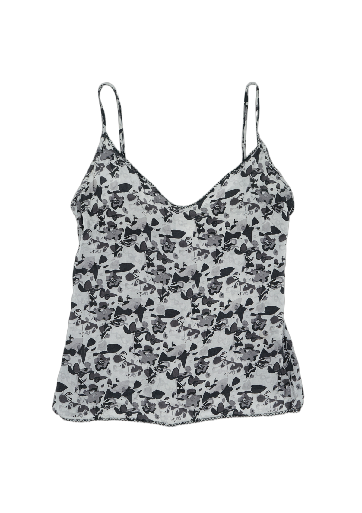 Chanel SS 2005 Logo Printed Silk Top