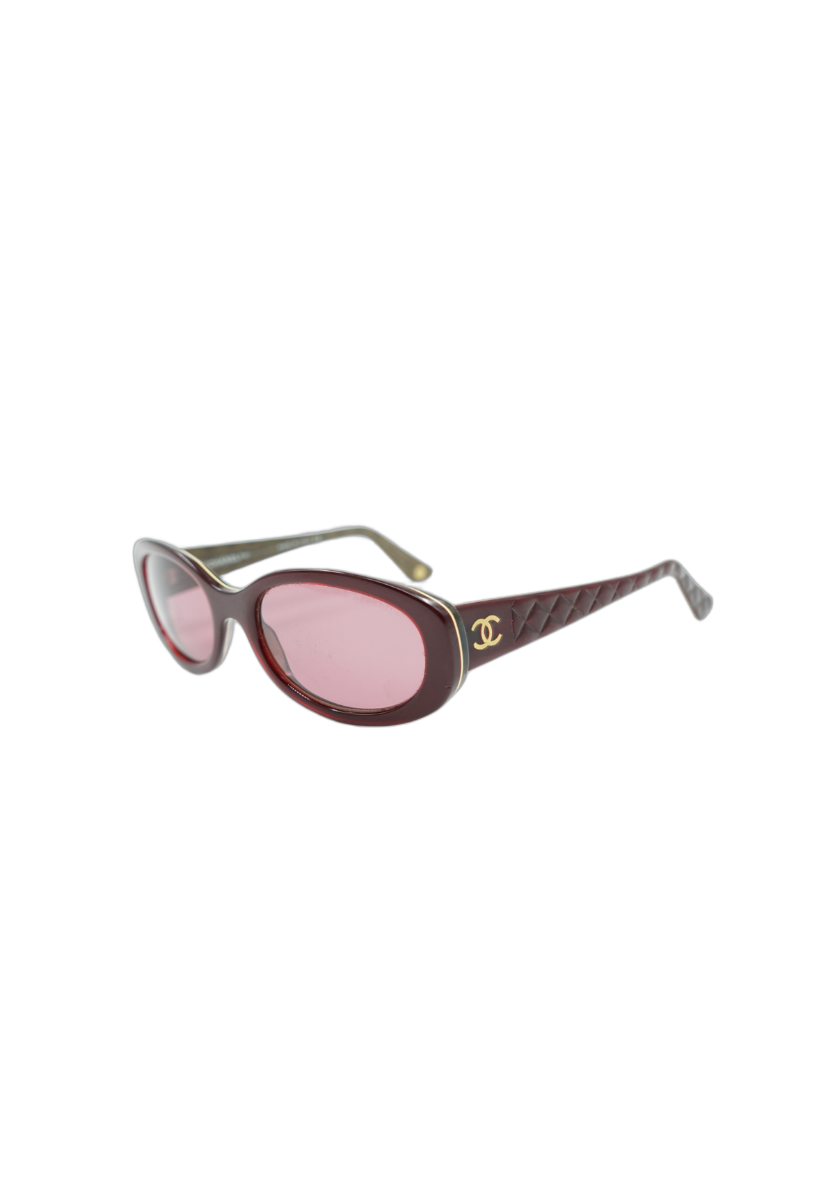Chanel red quilted effect sunglasses