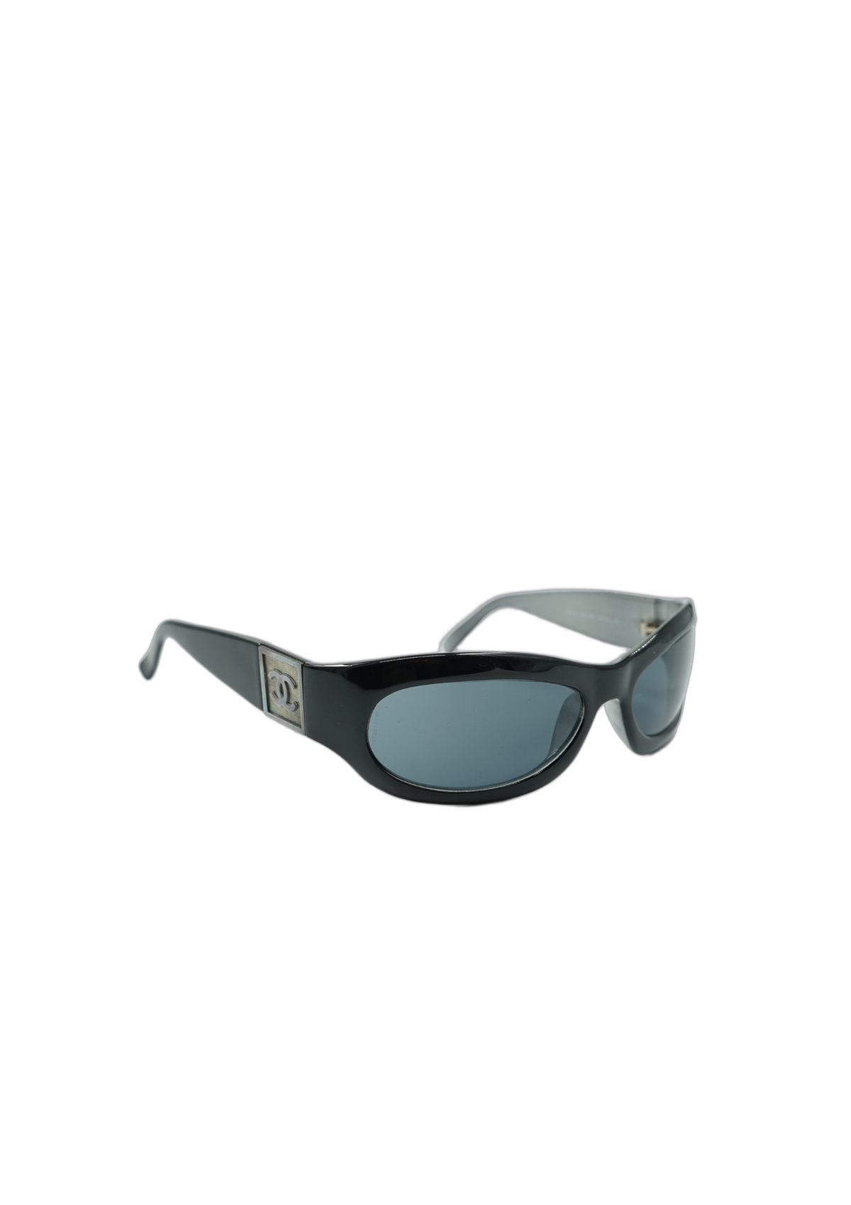 Chanel Black Silver Logo Sunglasses