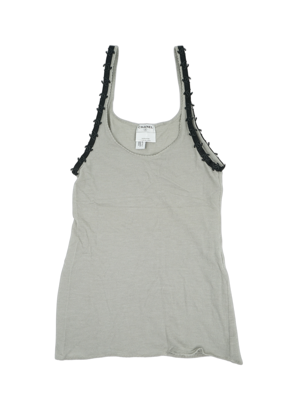 Chanel 2005 Cashmere Grey Logo Tank Top