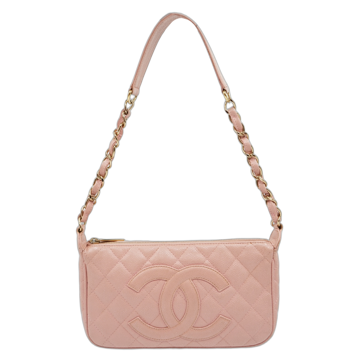 Chanel Pink Caviar Pochette Shoulder Bag