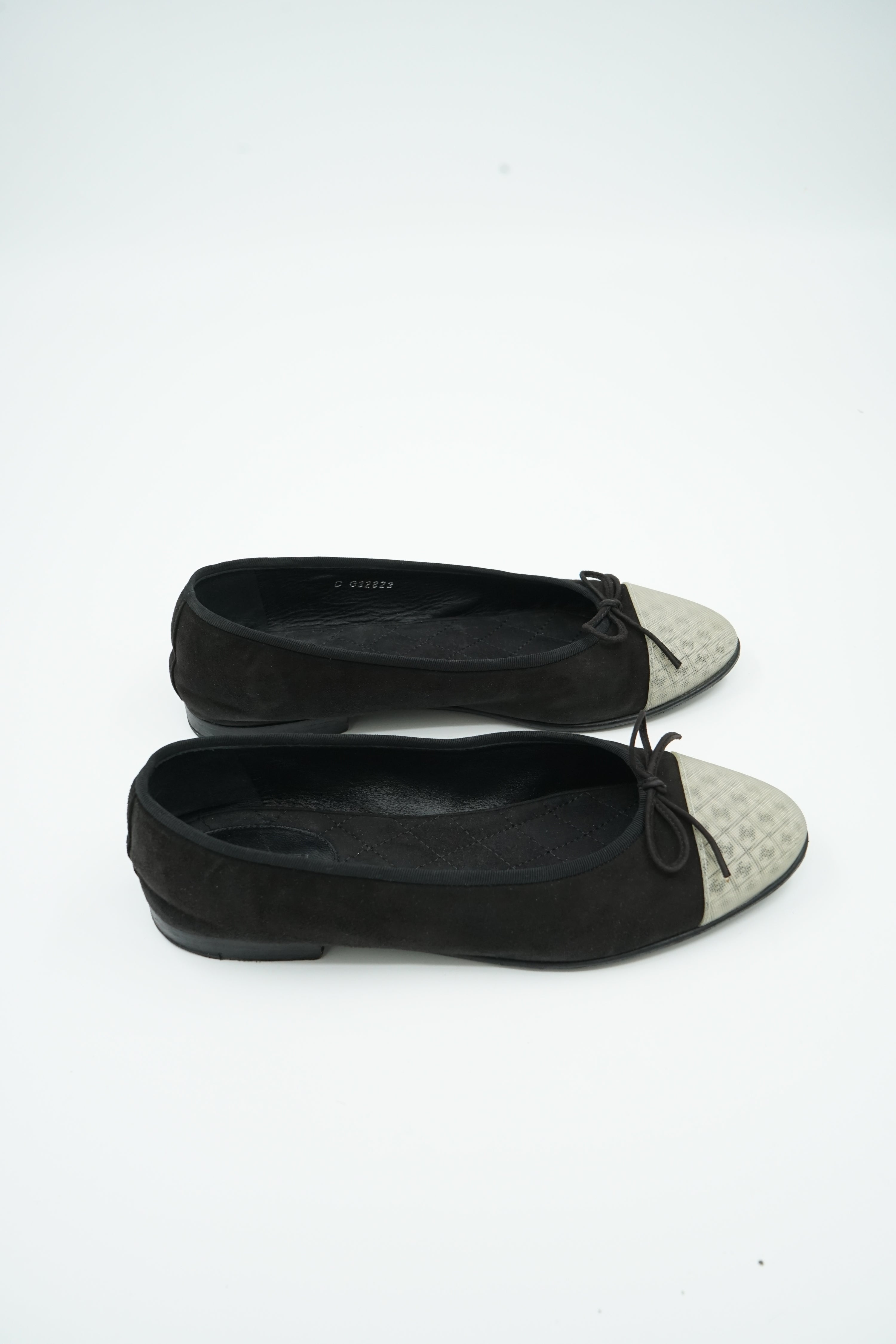 Chanel Suede Hologram Cap Toe Ballet Flats