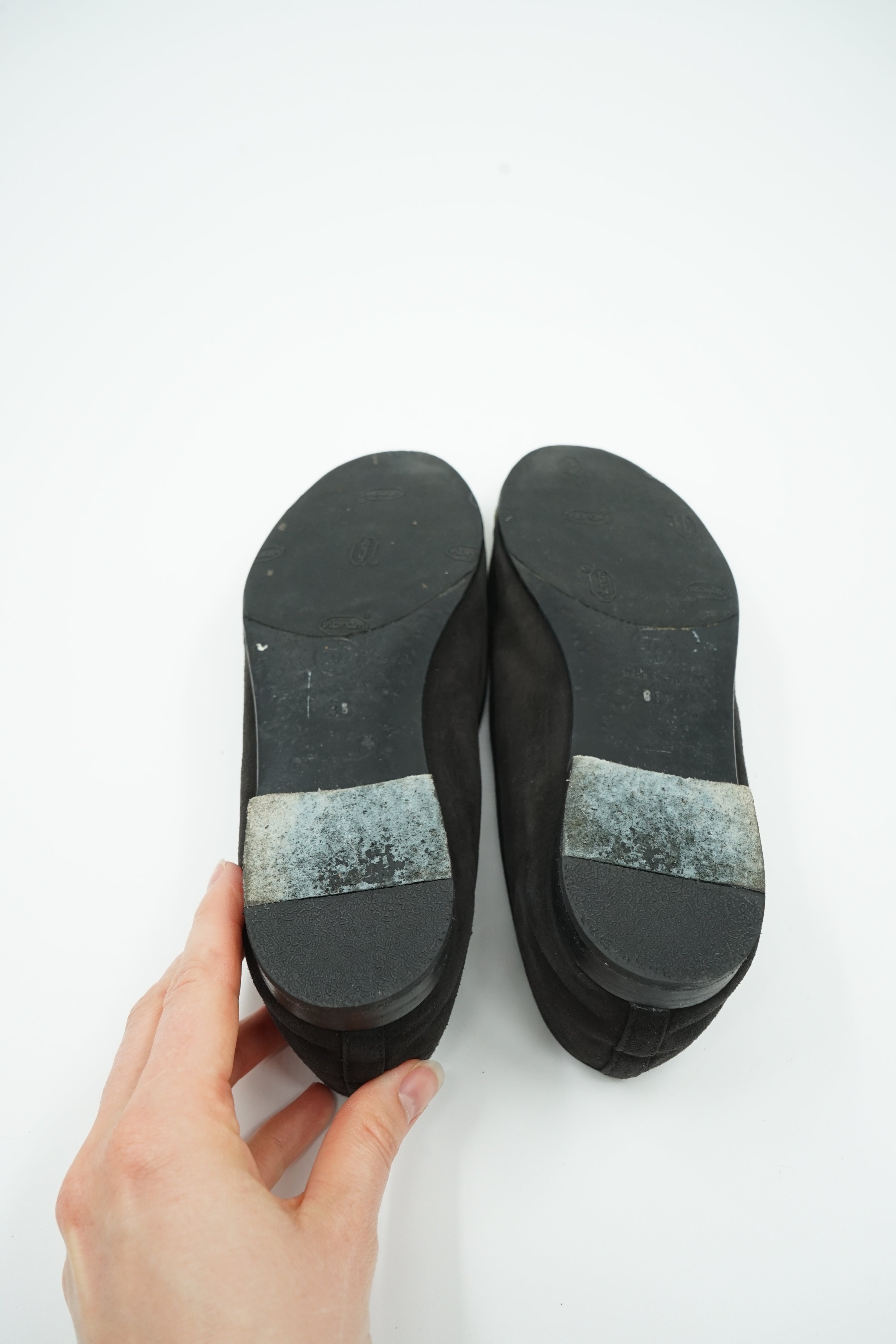 Chanel Suede Hologram Cap Toe Ballet Flats