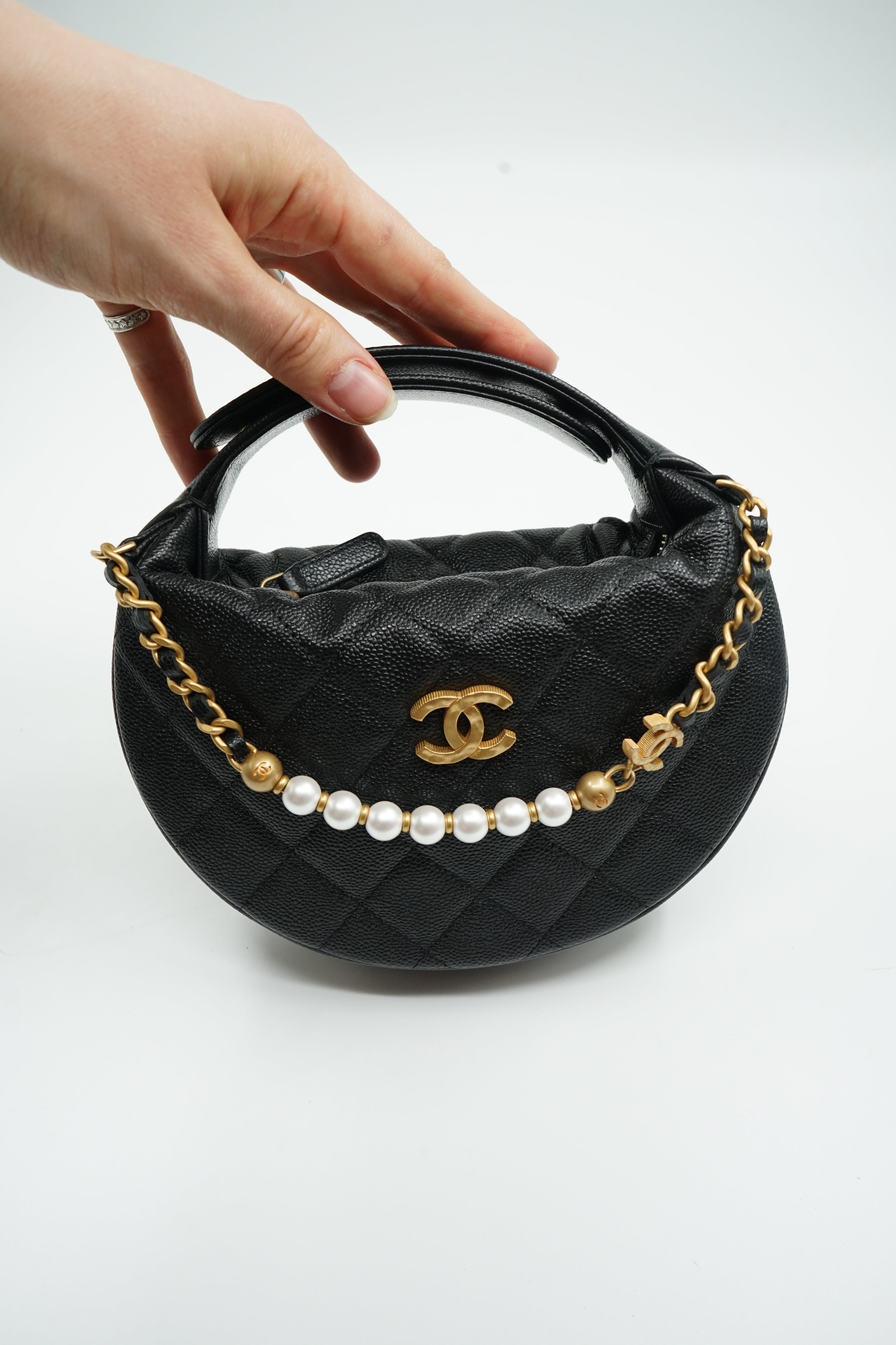 Chanel Caviar Mini Half Moon Bag SS25