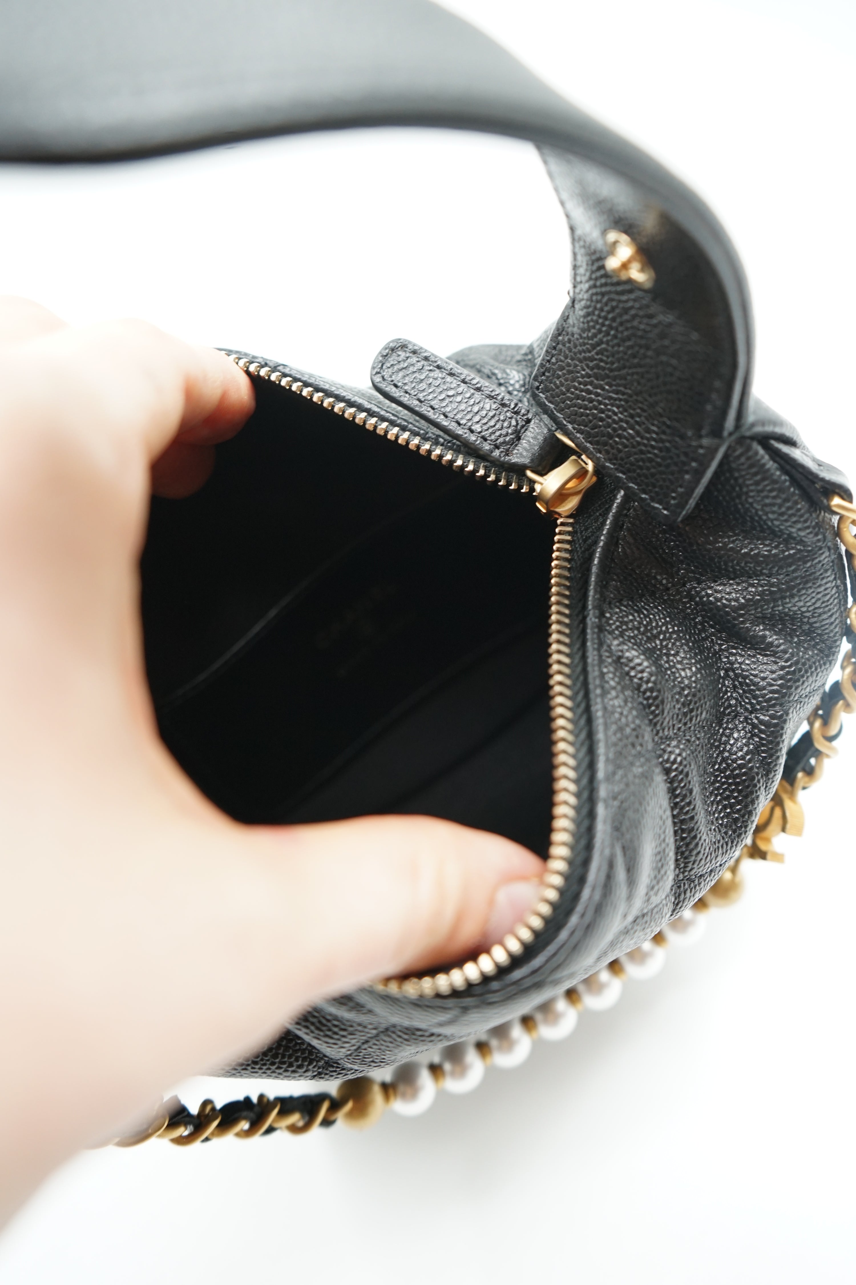 Chanel Caviar Mini Half Moon Bag SS25