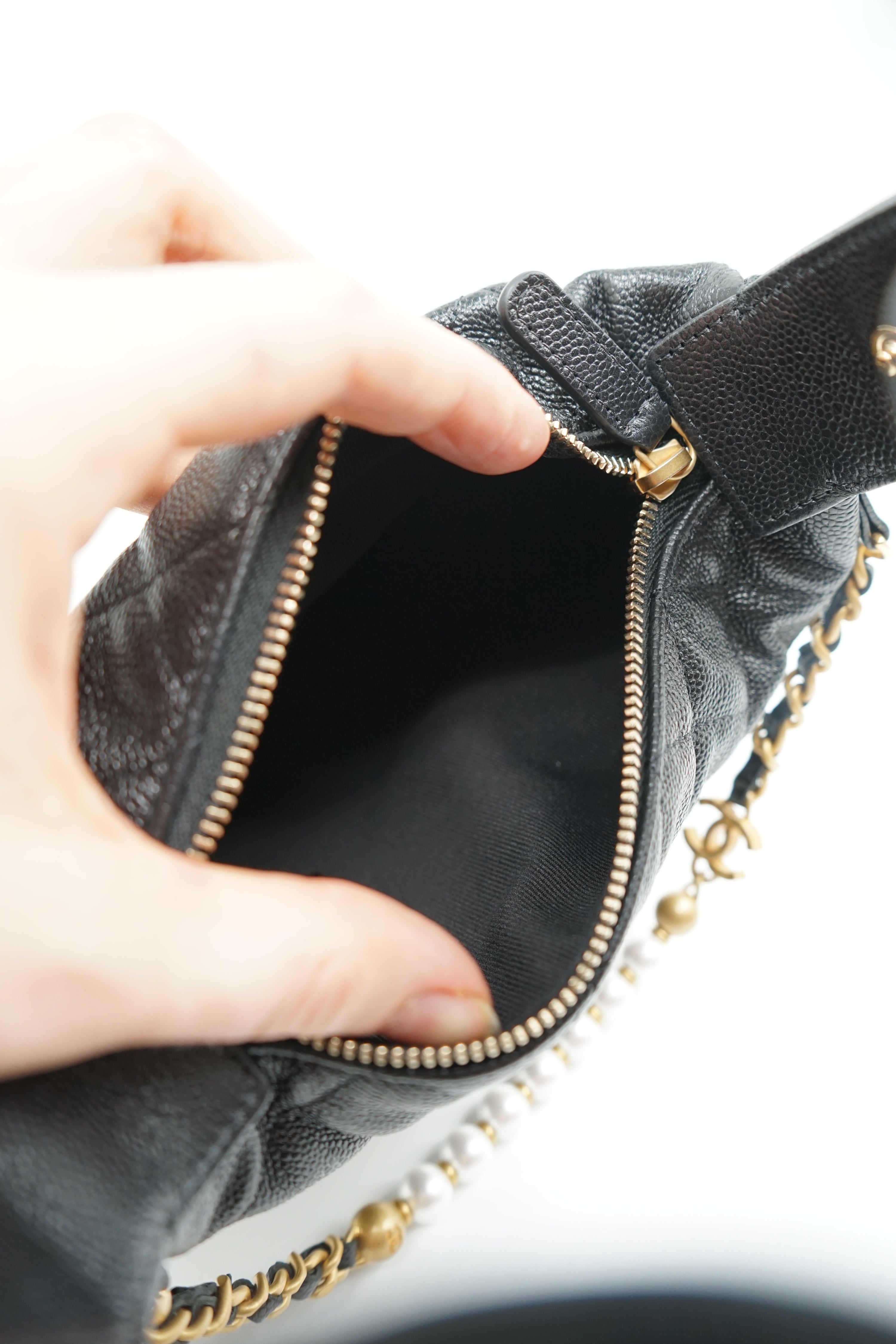 Chanel Caviar Mini Half Moon Bag SS25