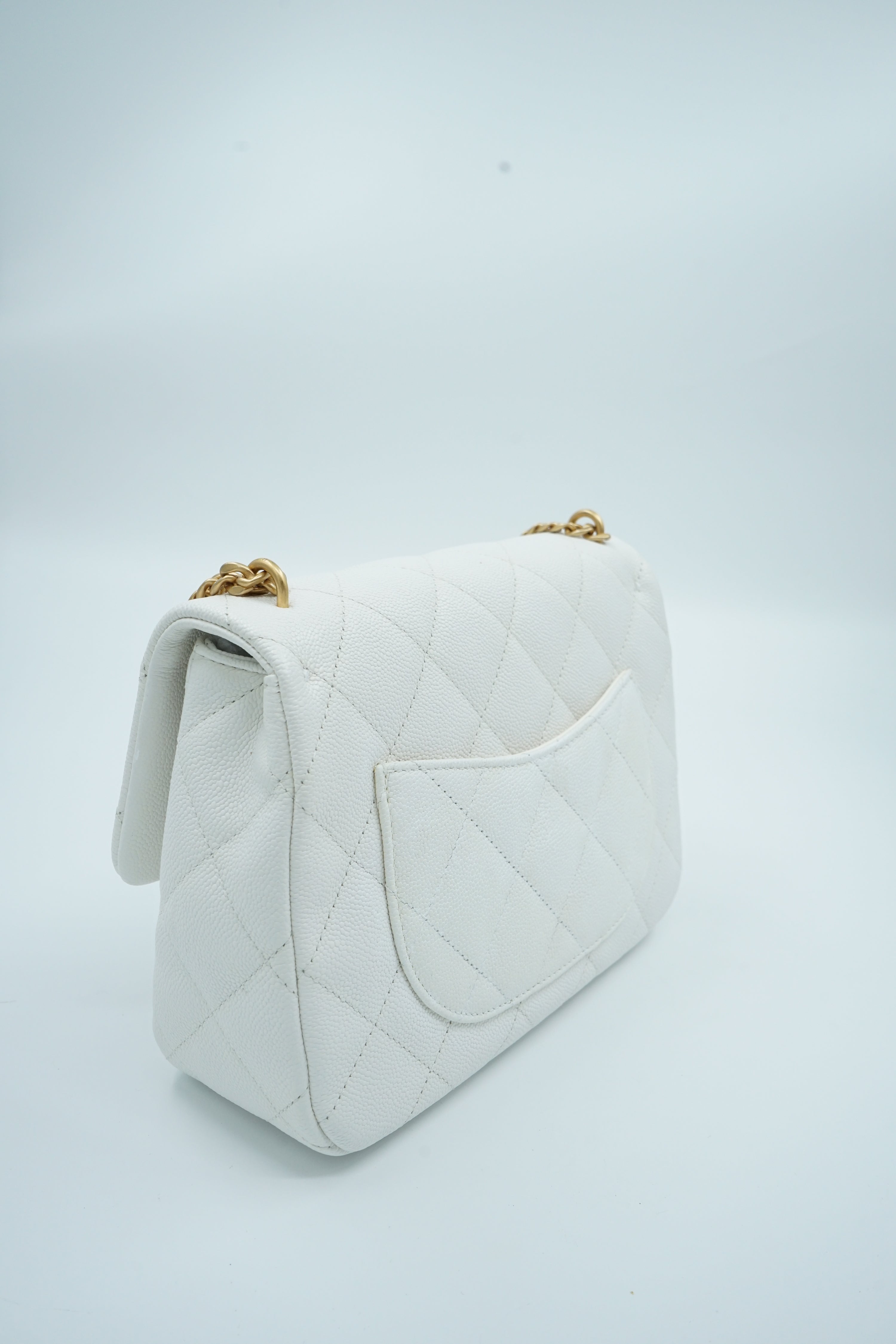 Chanel Small Caviar Sweetheart Crush Flap Bag White