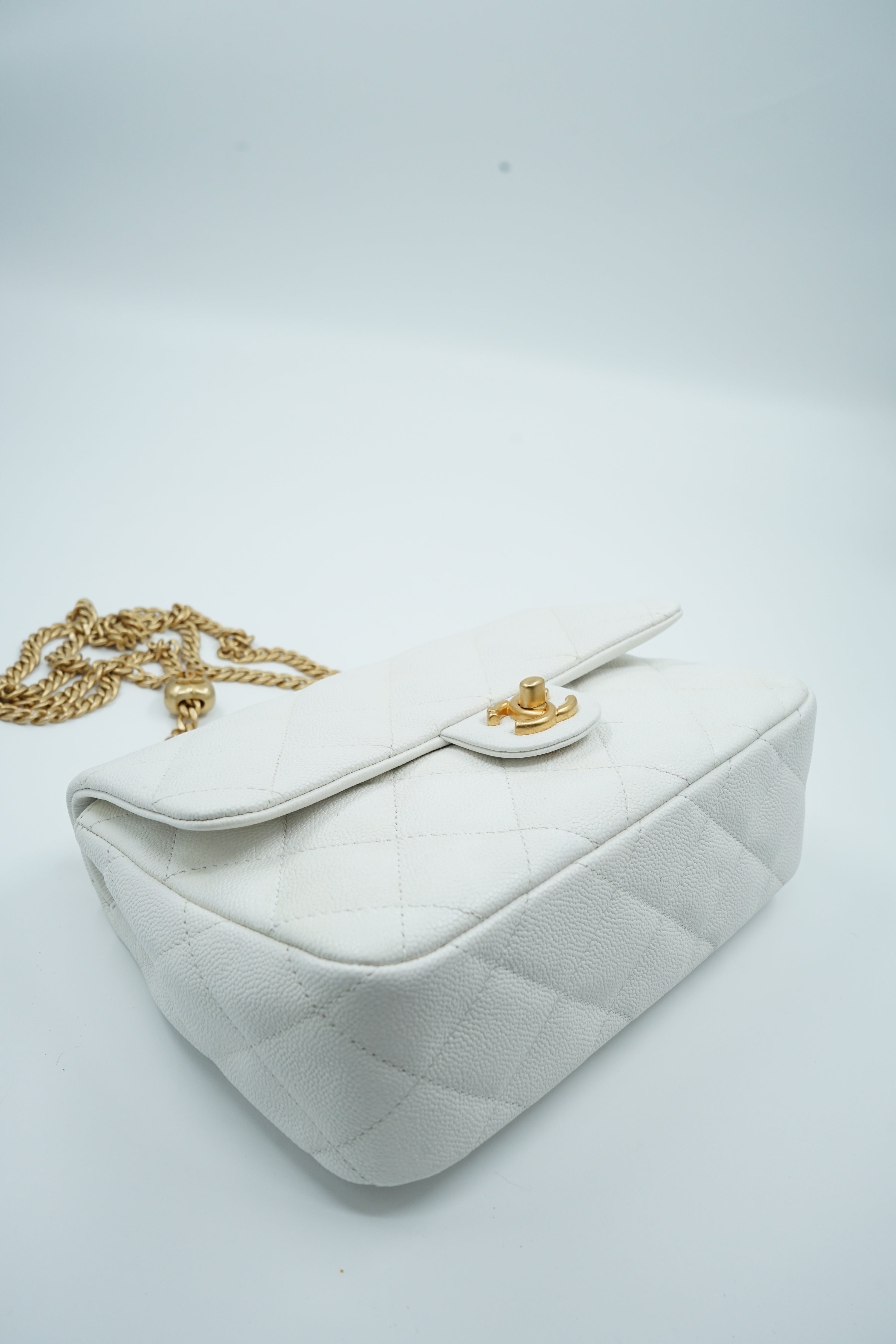 Chanel Small Caviar Sweetheart Crush Flap Bag White