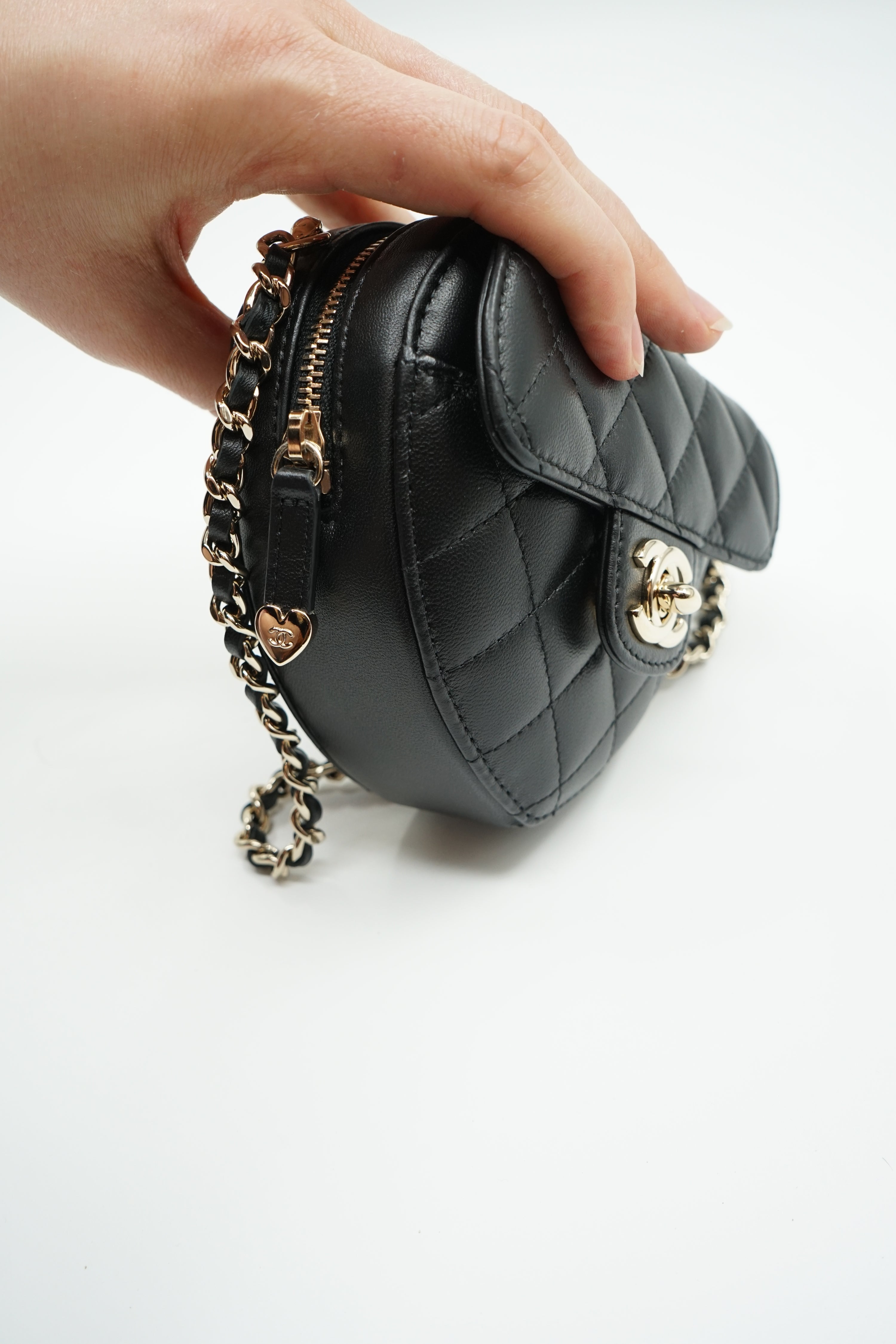 Chanel Love Heart Bag Black